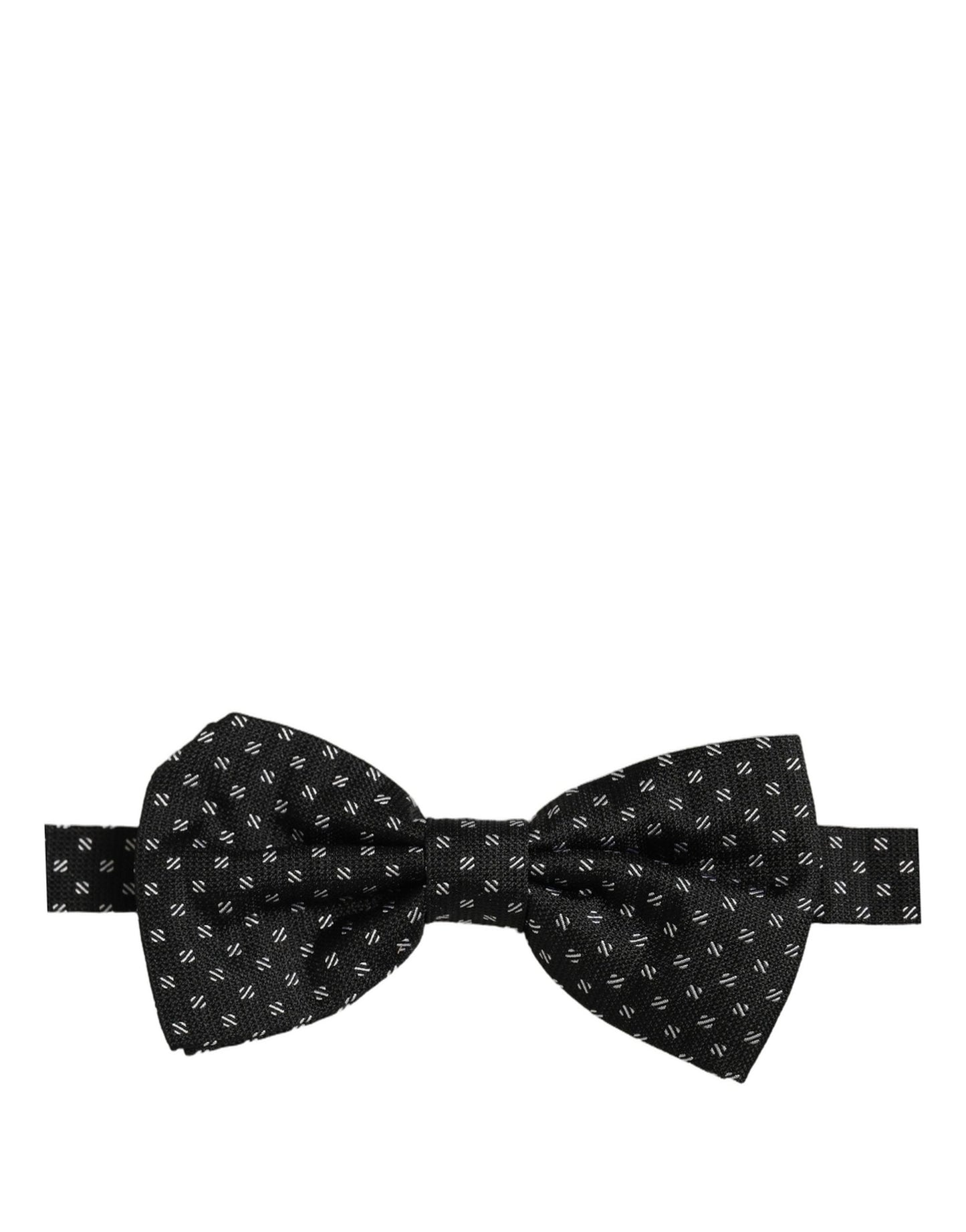 Dolce & Gabbana Men Black Patterned Adjustable Neck Papillon Bow Tie
