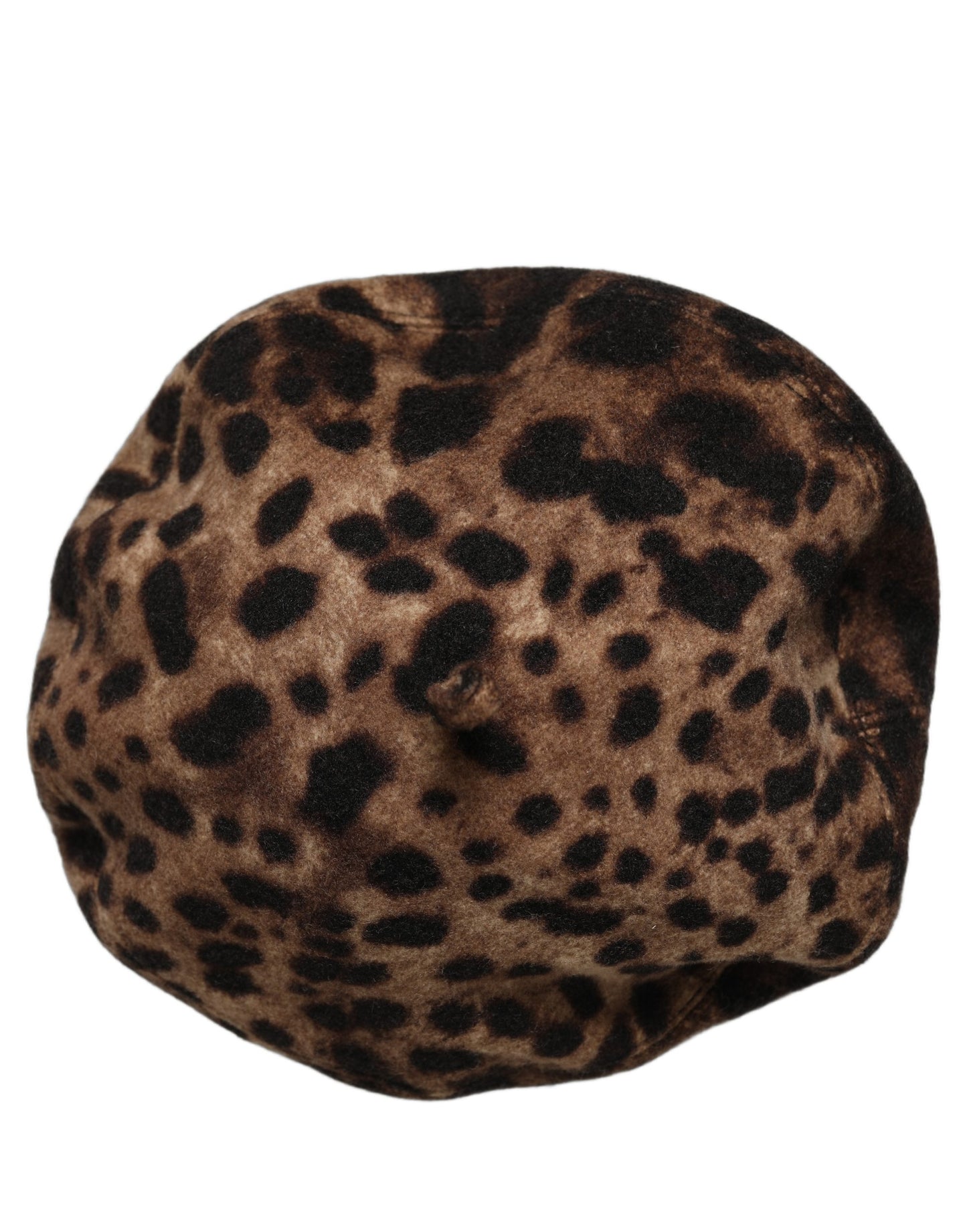 Dolce & Gabbana Brown Leopard French Style Beret Capello Hat