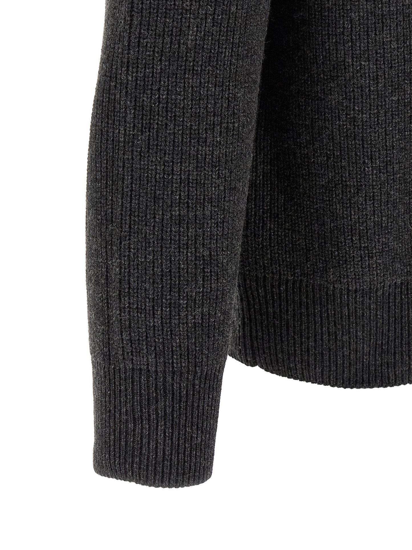 Cardigan by J.W.Anderson for men in steel cotton & wool gray, horn & patterned features a nuanced silhouette with a refined and nuanced detailing for a sophisticated look.