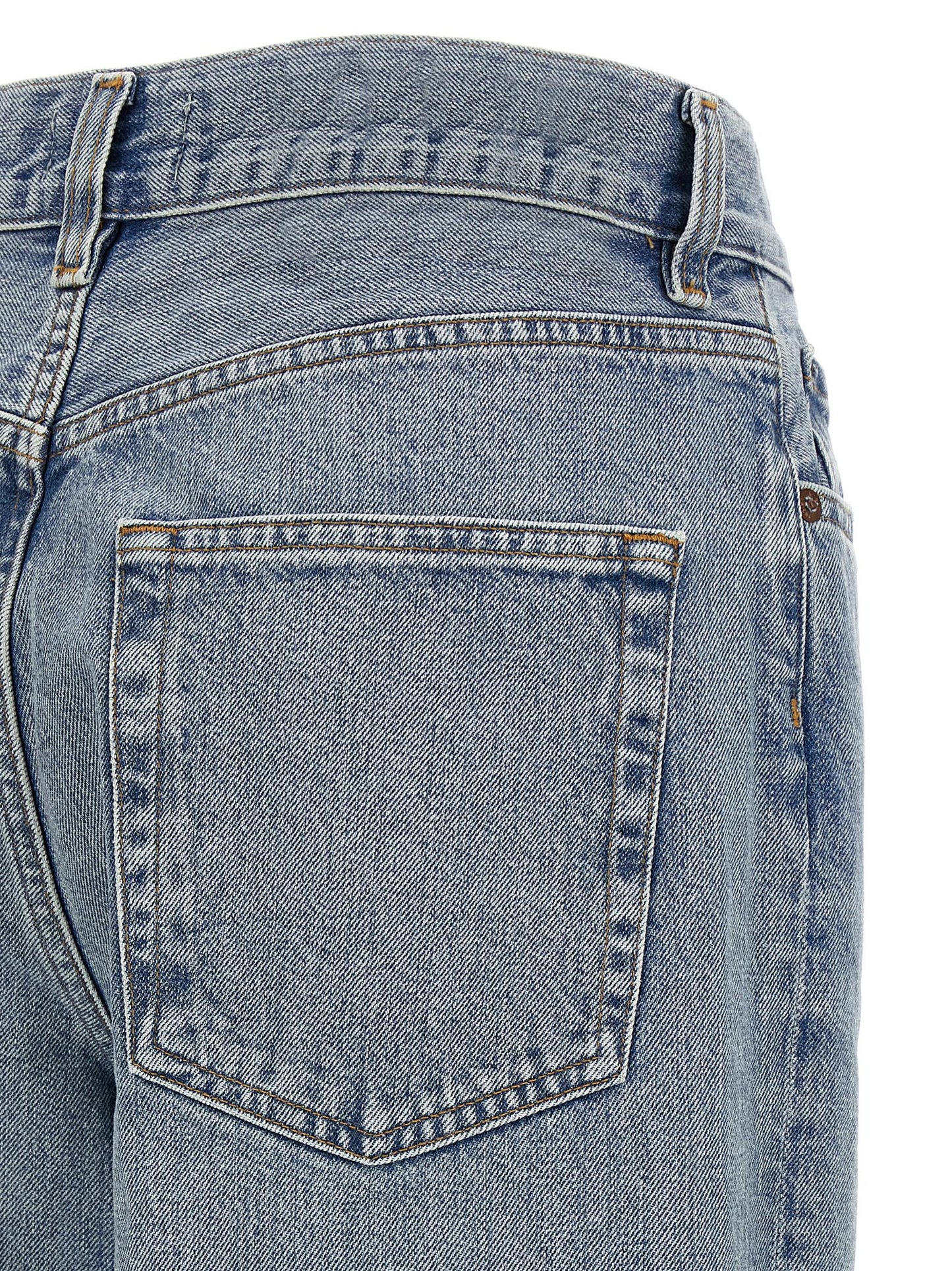 Jeans by Agolde for women in denim cotton blue & indigo features an refined tailoring silhouette, showcasing a premium straight-leg with a high rise and long cut for a refined tailoring look.