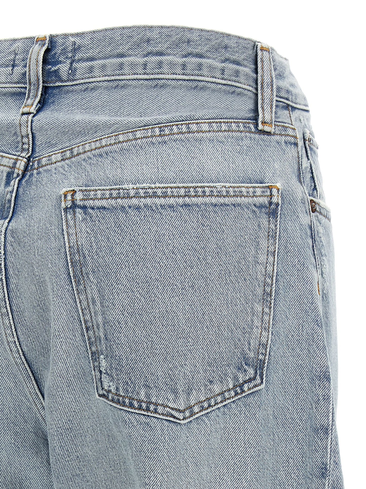 Jeans by Agolde for women in denim cotton canvas blue & silver features a polished silhouette with a polished , reaching a polished long and finished with a polished high rise.