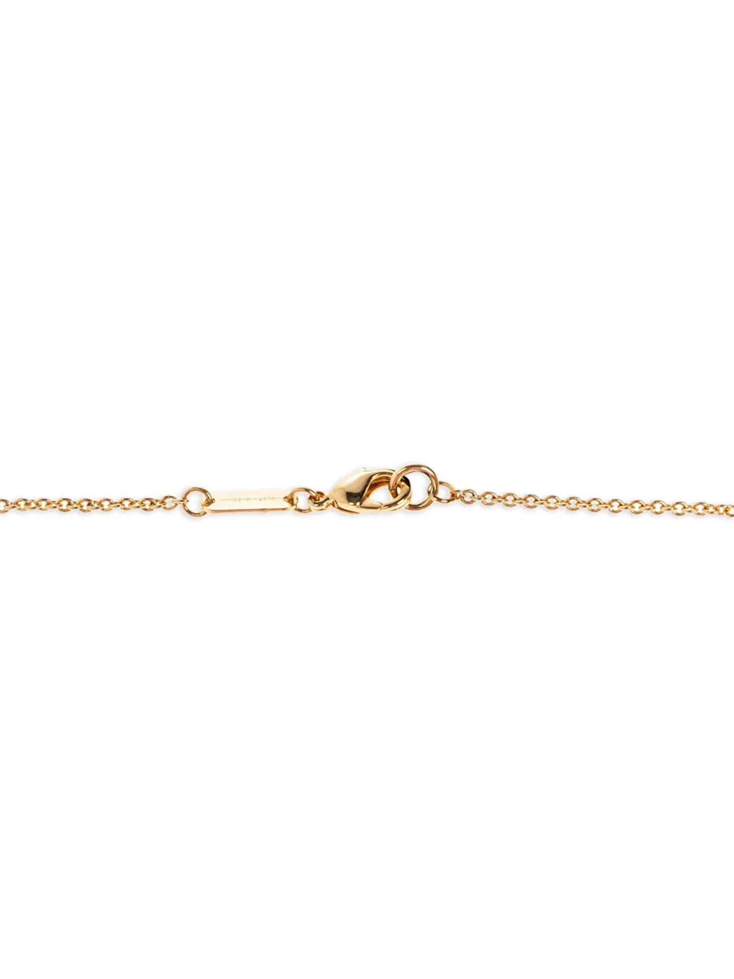Necklace by Dolce & Gabbana for women in cotton black & gold features an resplendent silhouette, showcasing a sophisticated chain pendant necklace design from the Heart Women's Enamel Brass & Crystal Necklace collection for a resplendent finish.