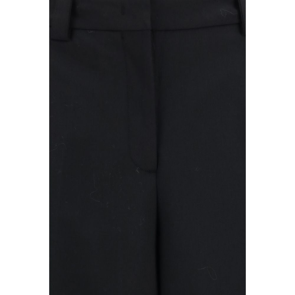 Casual Pants by The Latest for women in polyester & wool black presents a tailored silhouette, showcasing a tailored straight-leg, regular-fit & wide and long cut with a refined for a truly tailored aesthetic.