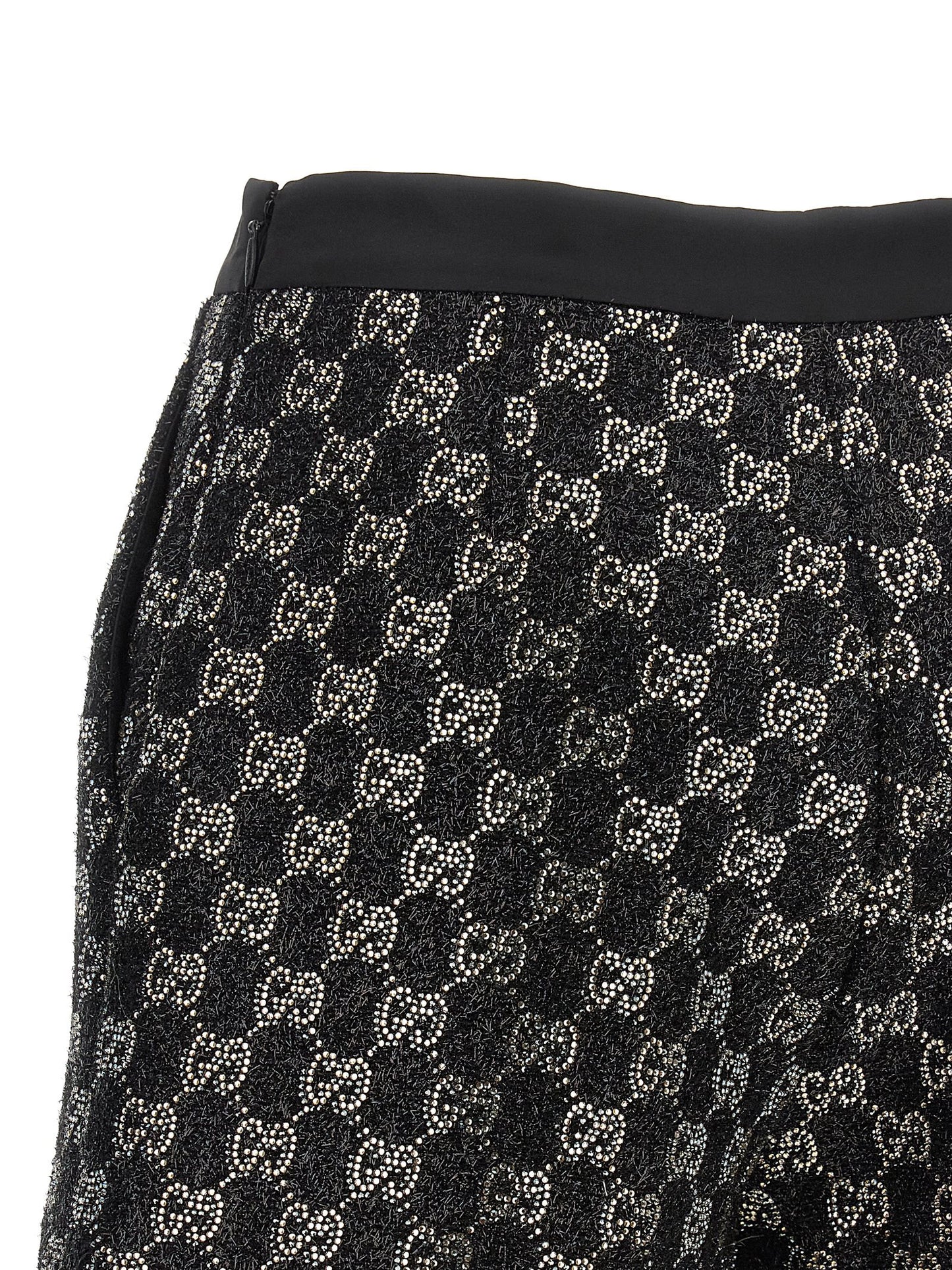 Gucci Gg Women's High Rise Viscose Silk Tweed & Crystal Bermuda Shorts - Black
