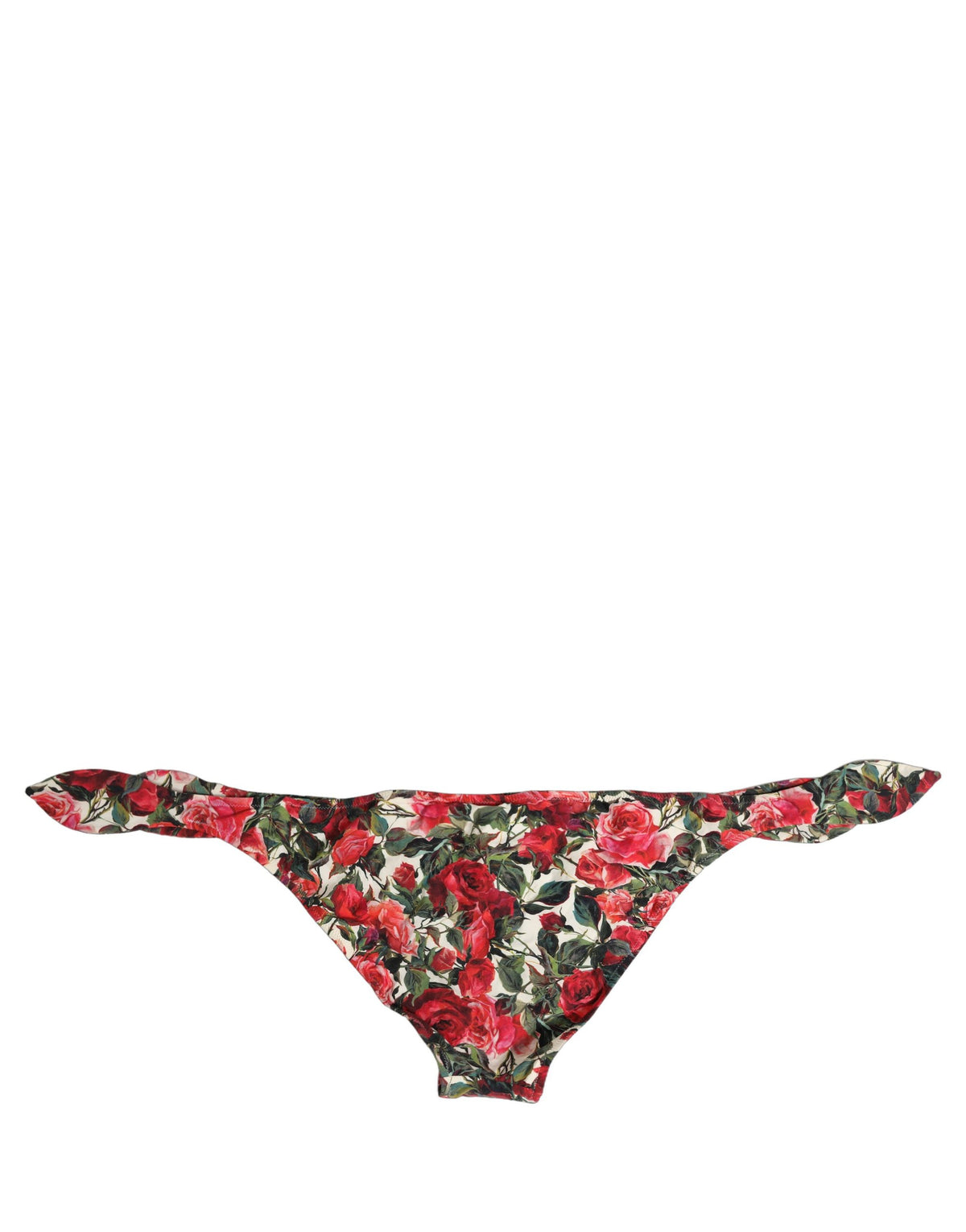Dolce & Gabbana Women's Lace Nylon & Elastane Bikini - Multicolor Red Rose Patterned Floral Signature Print