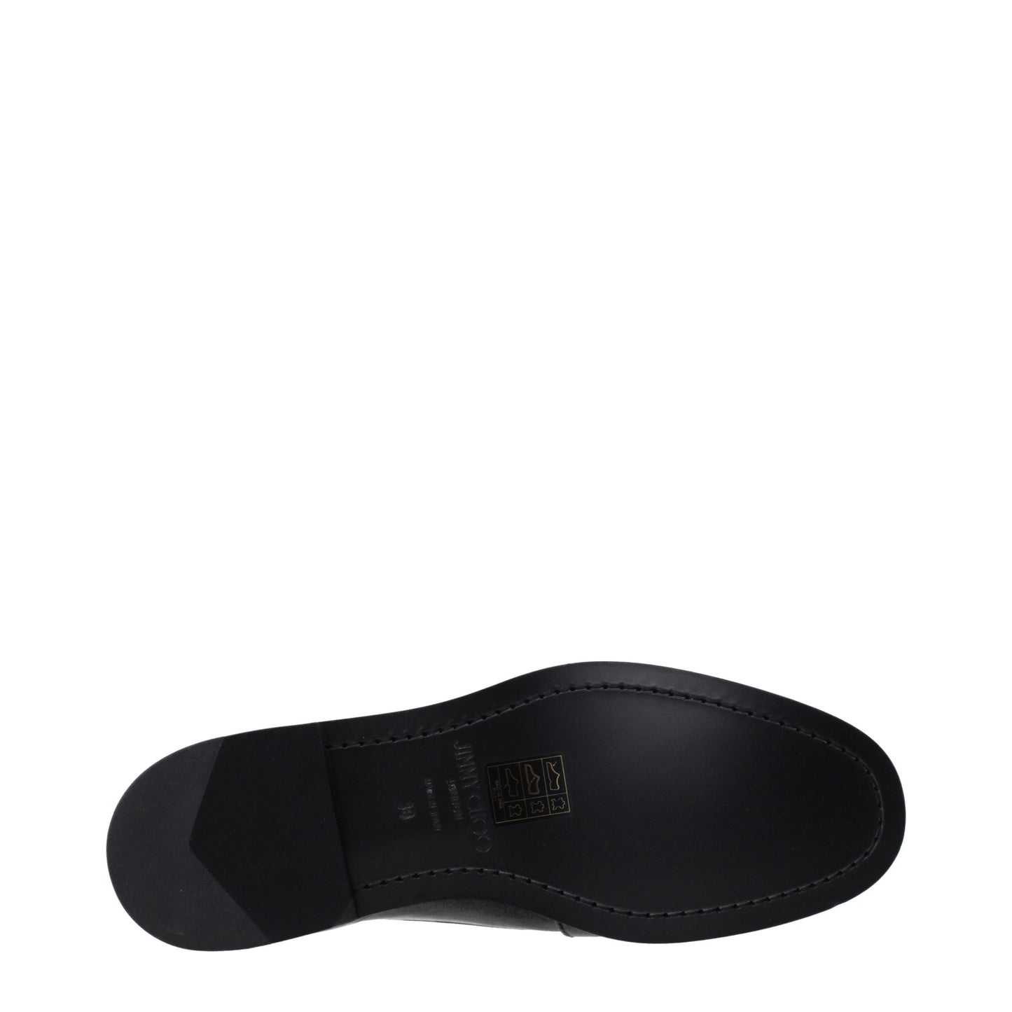 Flat Loafer Slip-On Shoes by Jimmy Choo for women in leather black showcases a resplendent Women's Leather Flat Loafer Slip-On Shoes aesthetic, defined by its resplendent round toe style and elegant flat.