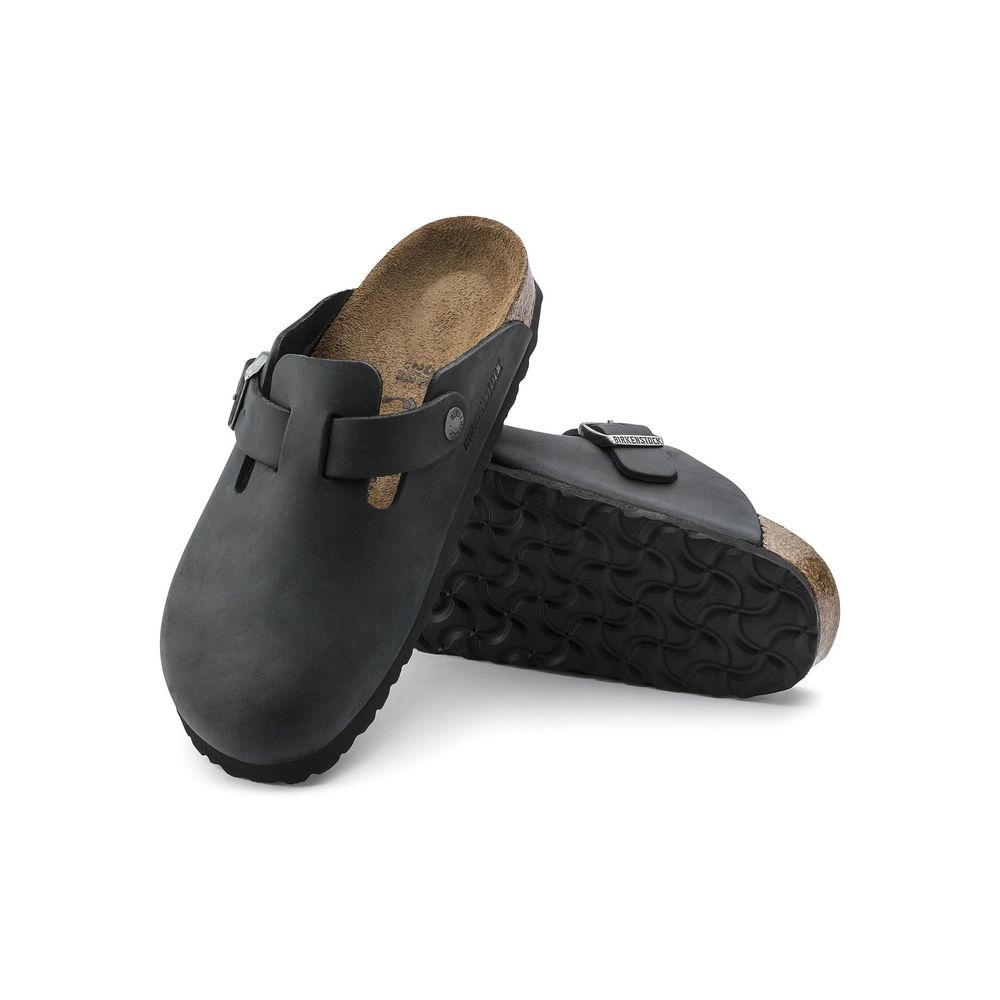 Birkenstock Icon Women's Latex & Cork Mules Sandals Flat Shoes - Black Natural