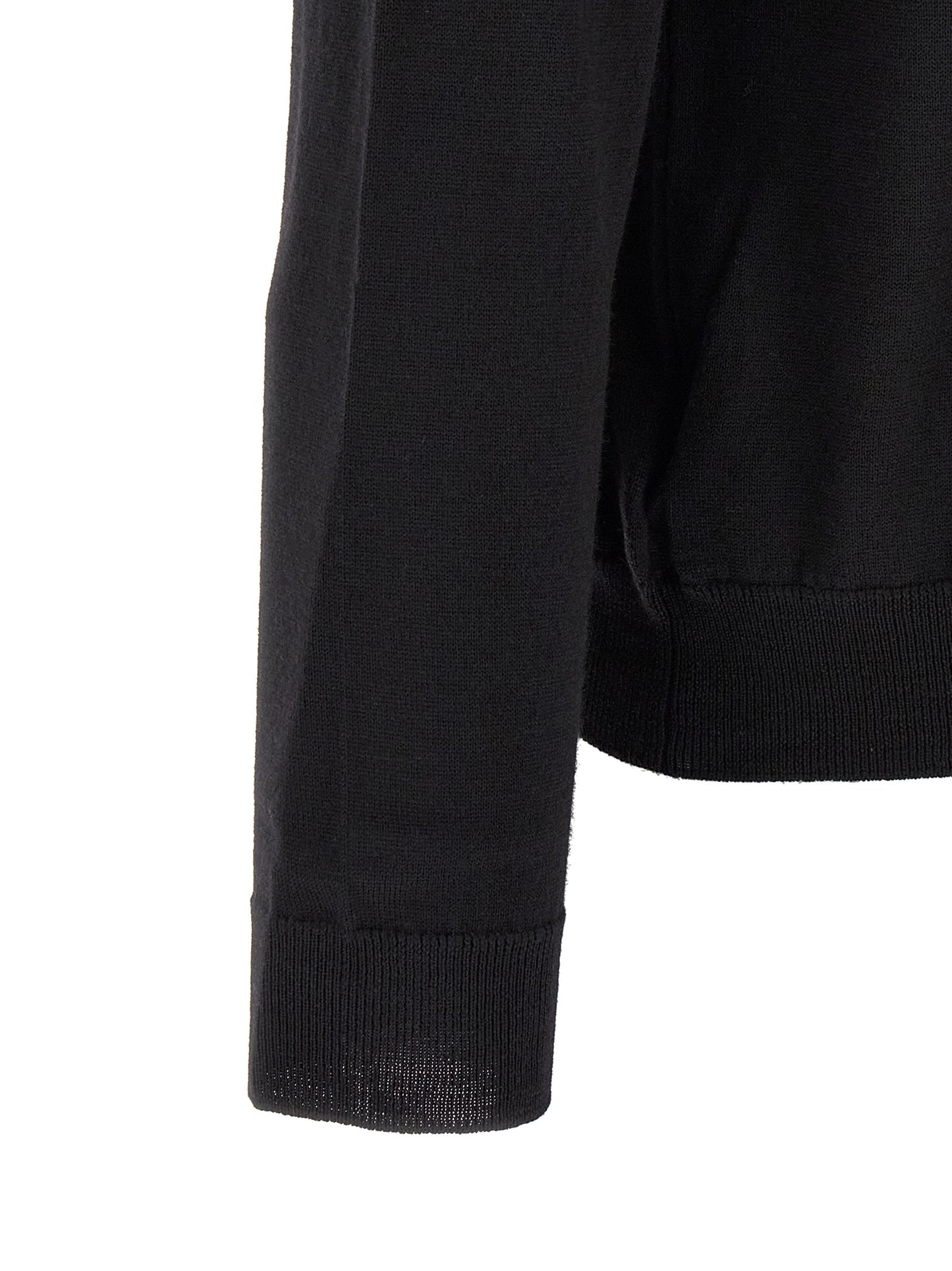 Cardigan by ZANONE for men in virgin wool black presents a textural silhouette, artfully finished with a textural and for a sophisticated, textural look.