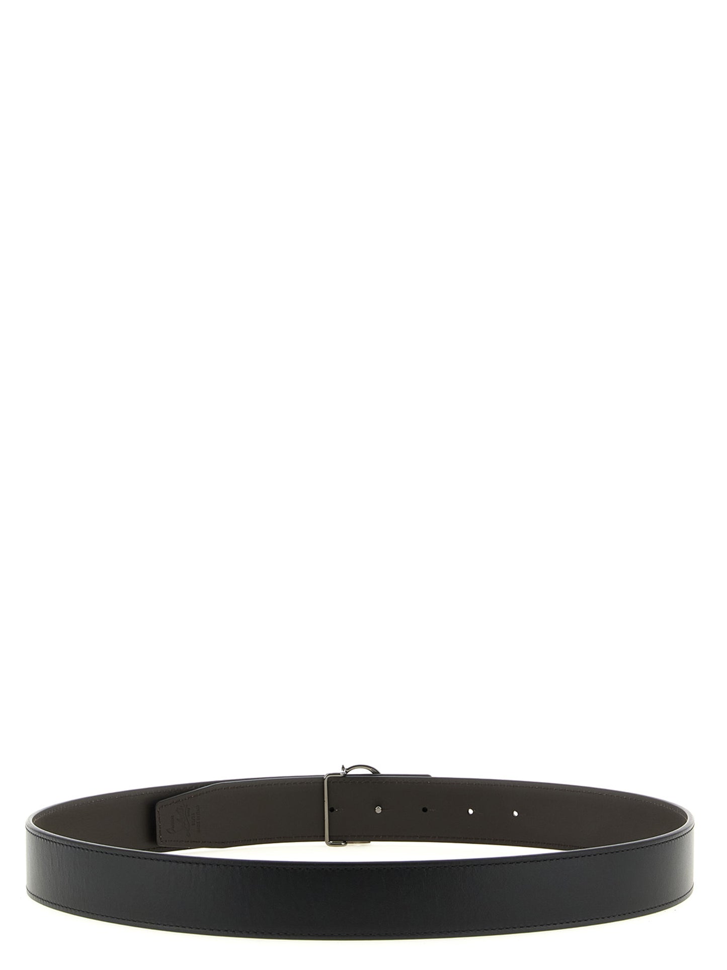 Belt by Christian Louboutin for men in calfskin leather black, brown & multicolor features an artisanal silhouette, showcasing the artisanal craftsmanship of the Calfskin Leather Belt collection for a artisanal finish.