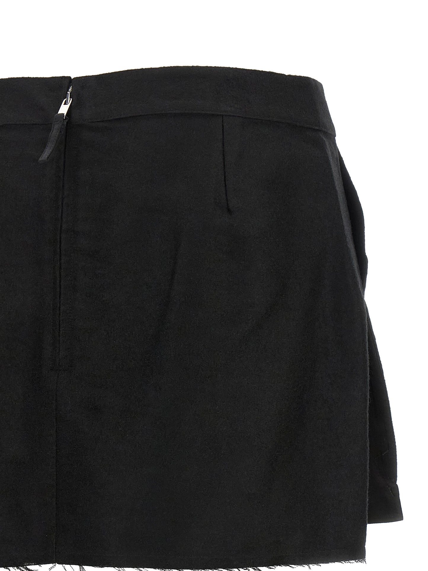 Skirt by Rick Owens for women in ramie & cotton black, silver & signature features an relaxed-yet-refined silhouette that elegantly showcases the Women's Asymmetrical High Rise Ramie & Cotton Skirt design and sophisticated mini long.