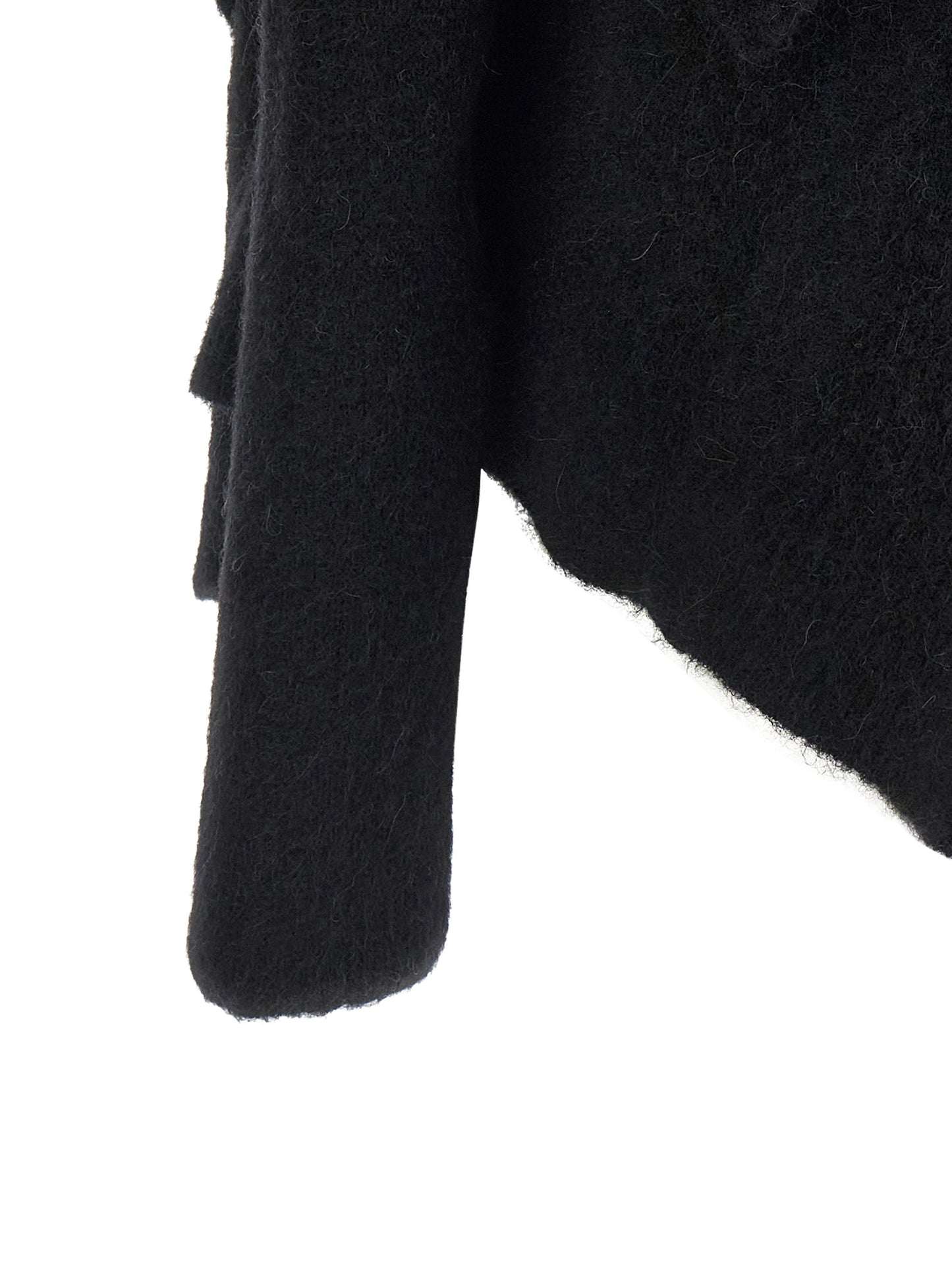 Hooded Cardigan by Rick Owens for women in nylon alpaca wool & marabou black presents a textural silhouette, artfully finished with a textural and for a sophisticated, textural look.