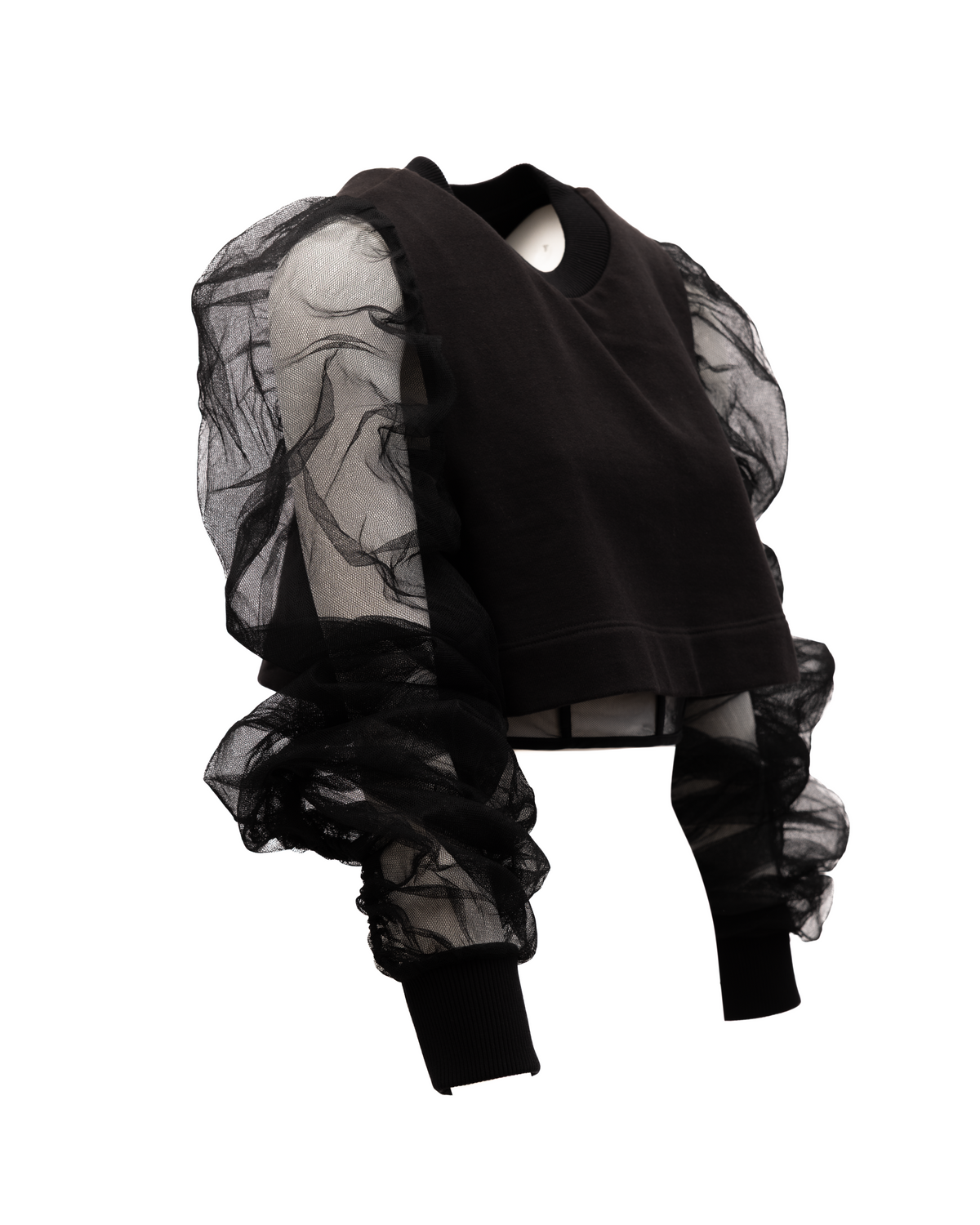 Sweatshirt by Alexander McQueen for women in cotton black features an provocated silhouette, detailed with a provocated and a refined for a sophisticated aesthetic.