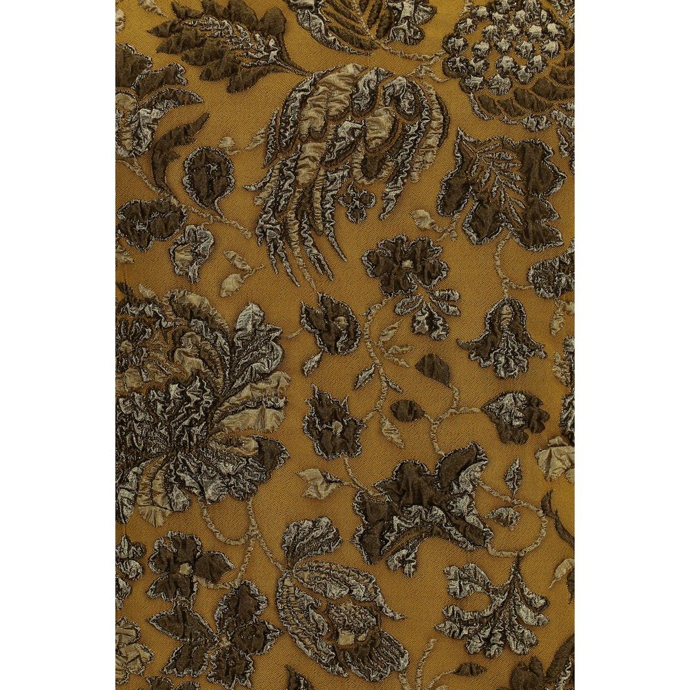 Dress by Saint Laurent for women in polyamide polyester & cupro brown, patterned & floral features an cute silhouette, detailed with a and that elegantly flows into a cute short mini.