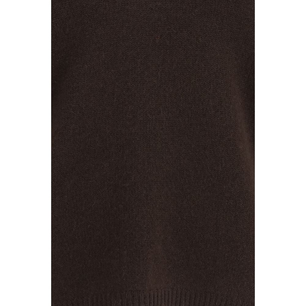 Sweater by Allude for women in cashmere & capra leather brown showcases an masterful silhouette, artfully detailed with a masterful and for a sophisticated, premium finish.
