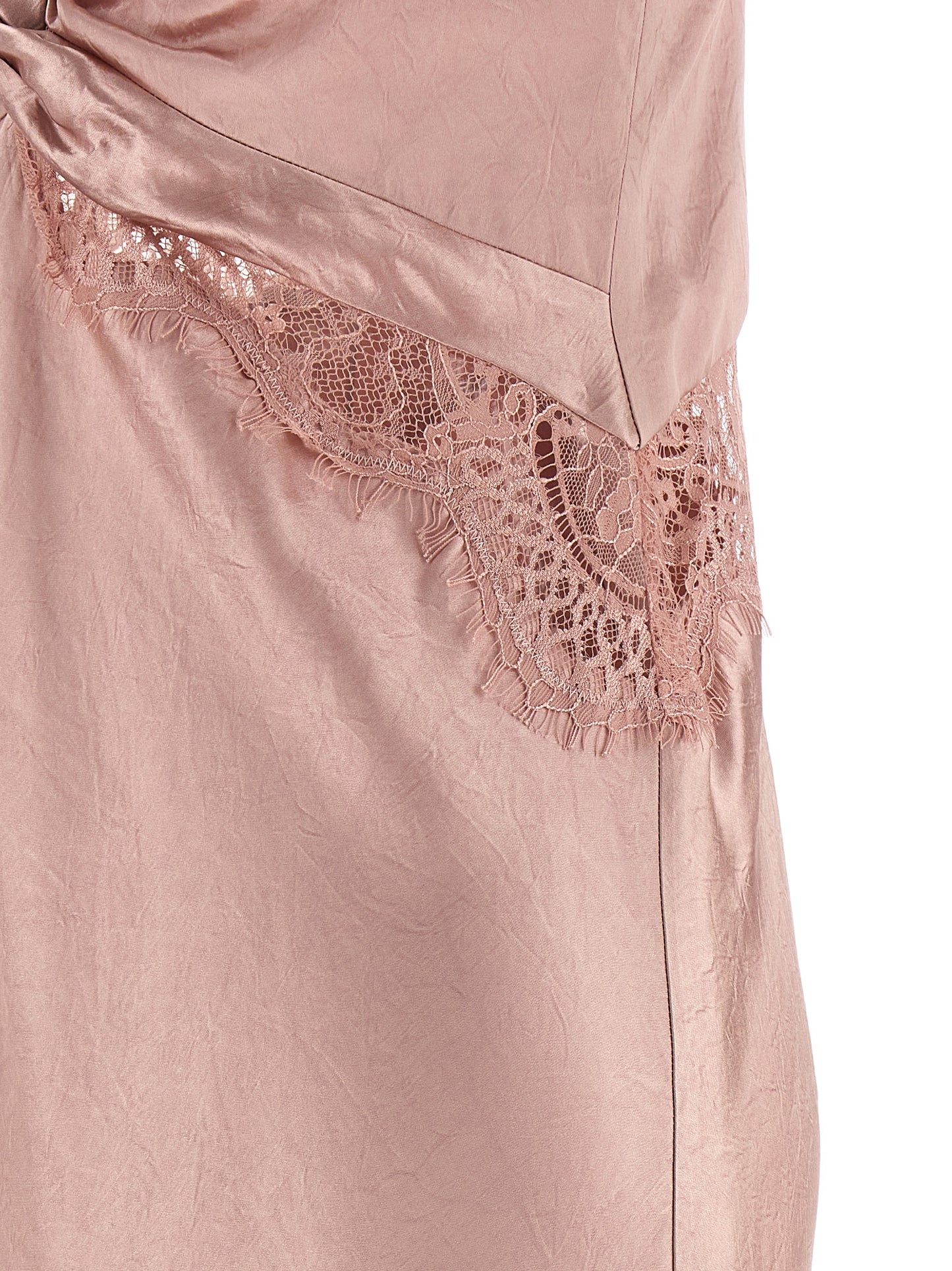 Dress by PINKO for women in acetate & satin multicolor & pink features an sultry silhouette defined by a and , falling to an sultry long for a sultry look.