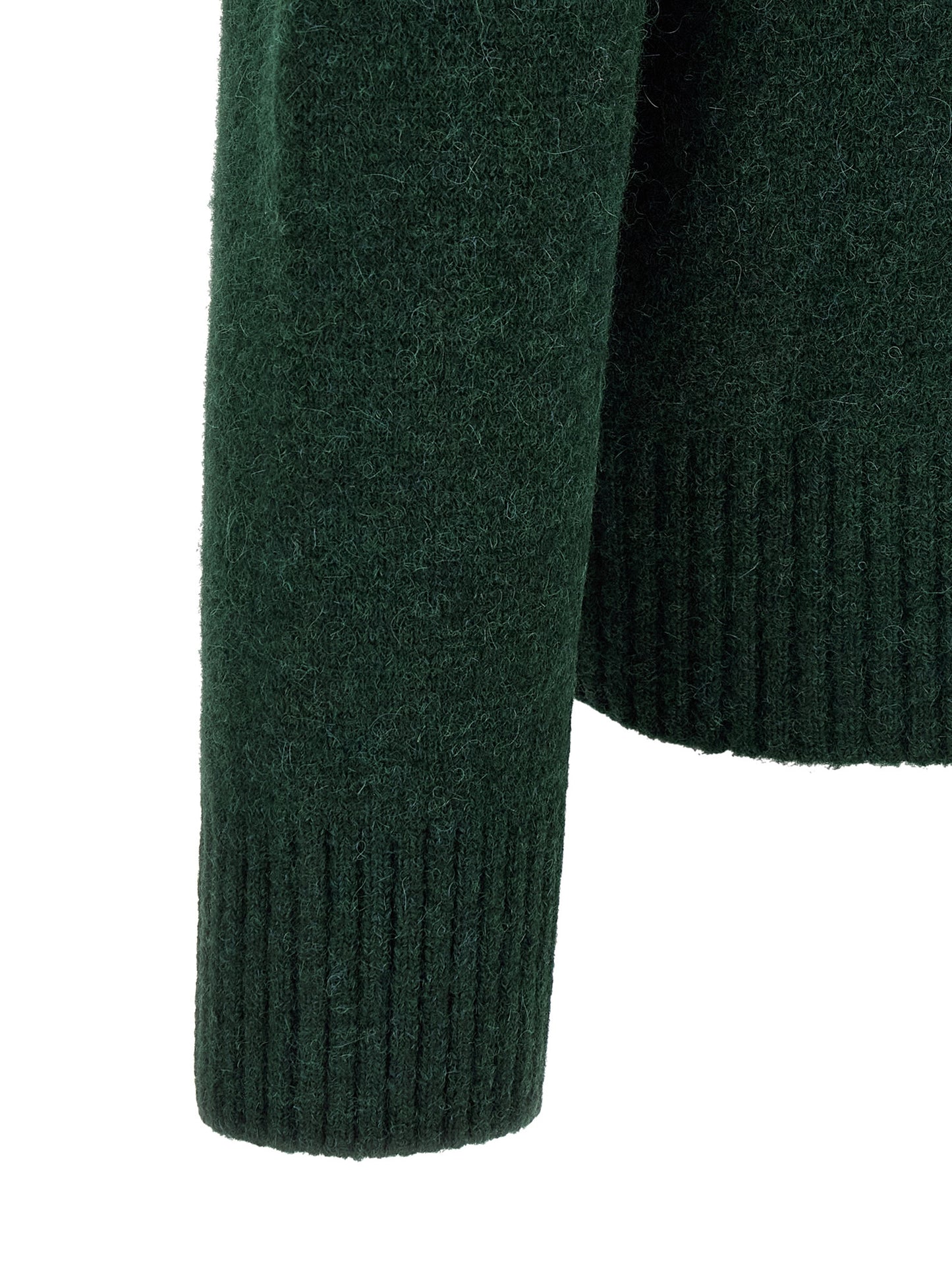 Cardigan by Ami Paris for men in polyamide leather & alpaca wool bicolour & green features an impeccable silhouette, showcasing a sophisticated and detail for a truly impeccable finish.