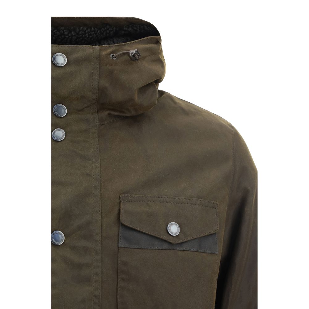 Hooded Overcoat by Barbour for men in cotton bicolour presents a luxurious silhouette, showcasing a luxurious hooded neckline and sophisticated pockets & hooded for a premium, luxurious look.