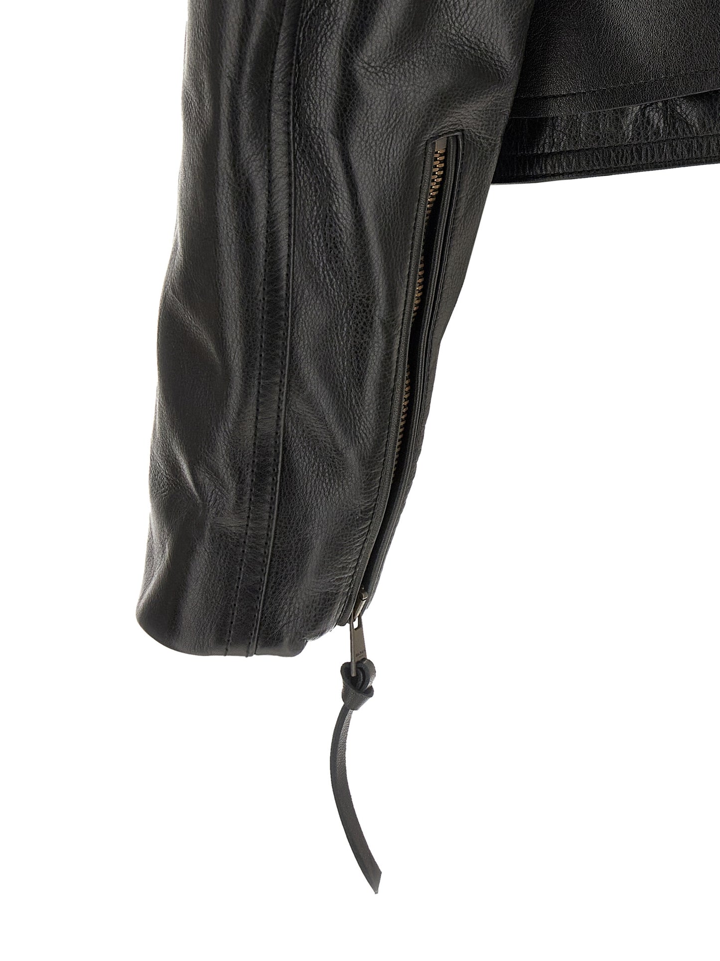 Jacket by Balmain for men in bos taurus cowhide leather black features an utilitarian silhouette with a refined , showcasing sophisticated pockets for an utilitarian aesthetic.