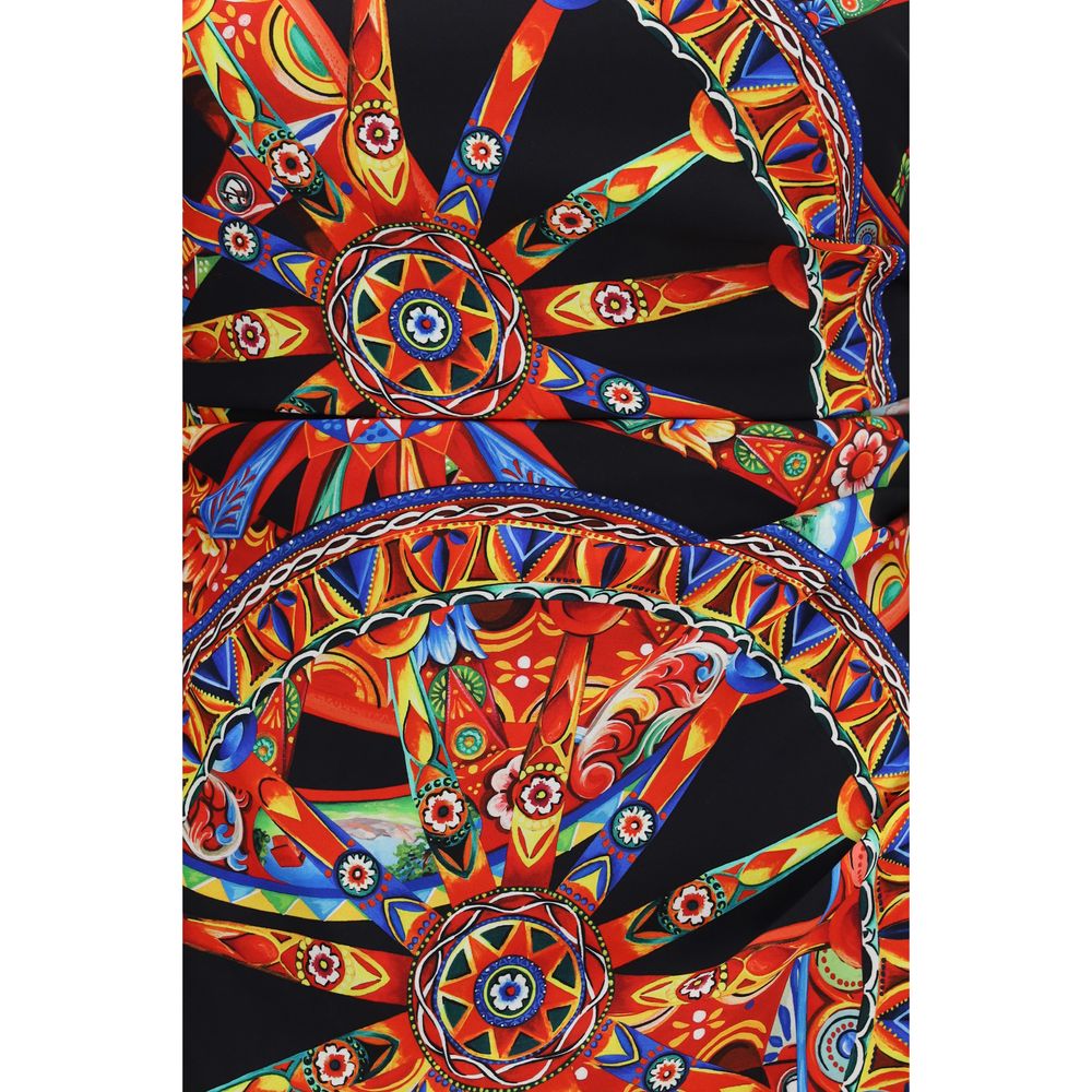 Dolce & Gabbana Women's Pencil Cocktail Three-Quarter-Sleeve; Long-Sleeve Silk Dress - Multicolor Patterned Print