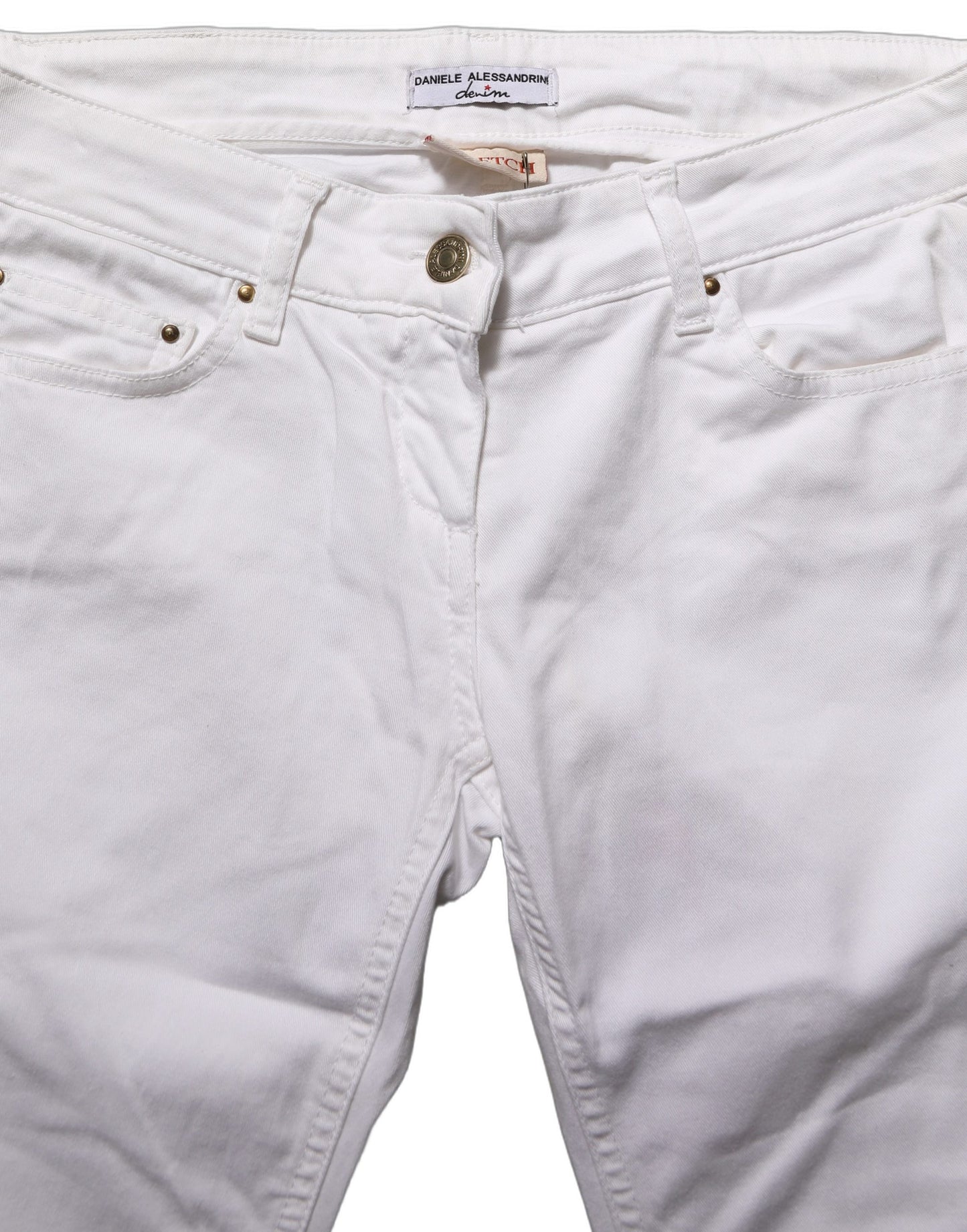 Daniele Alessandrini White Cotton Stretch Skinny Denim Jeans