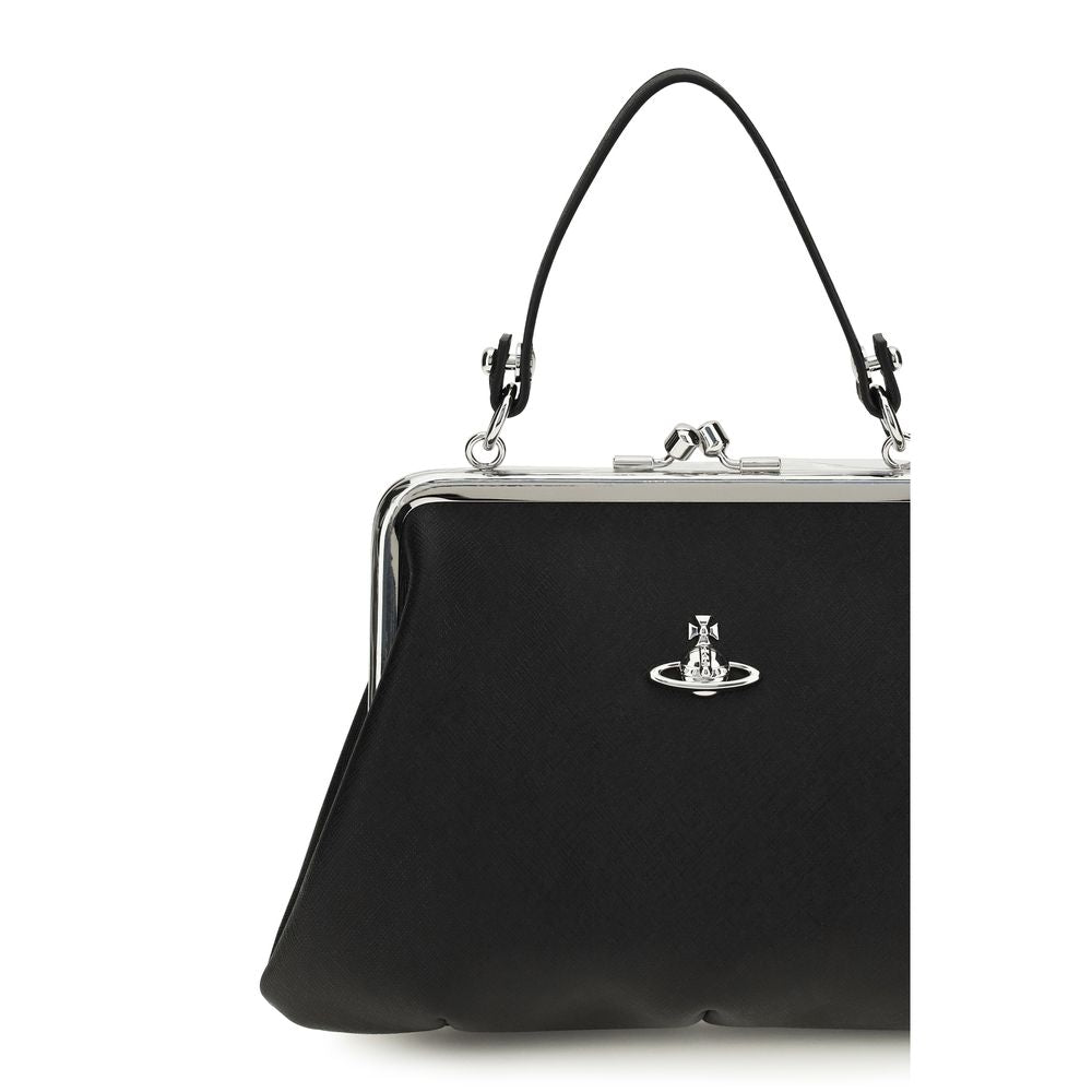 Compact Handbag by Vivienne Westwood for women in polyethylene polyurethane & cotton black & silver features a exquisite silhouette, showcasing a secure snap & zipper and exquisite with versatile handle for a exquisite finish.
