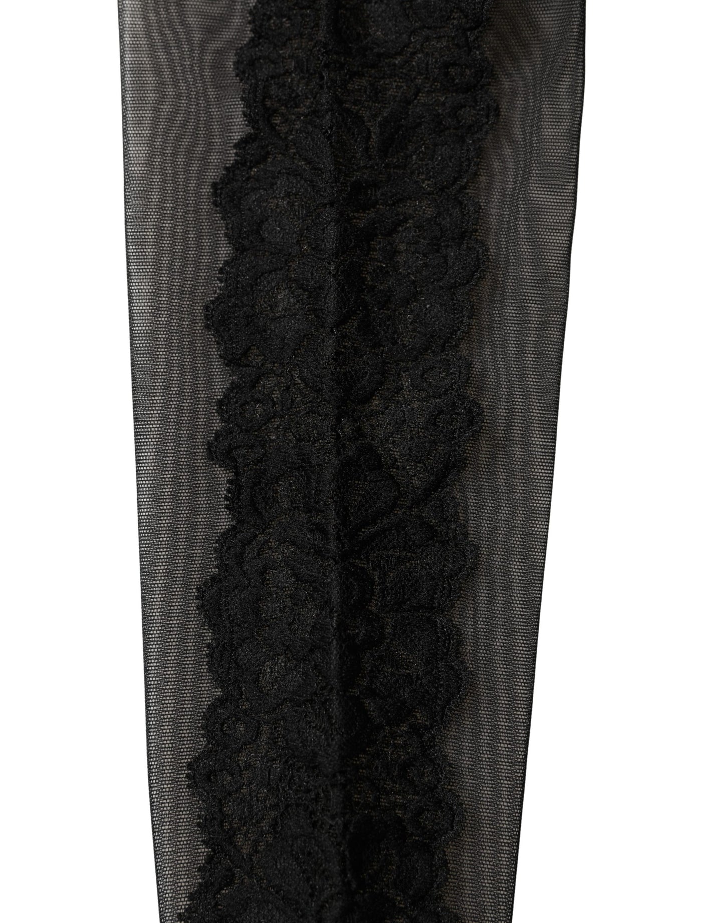 Dolce & Gabbana Black Nylon Mesh Sheer Calf Long Accessory Socks