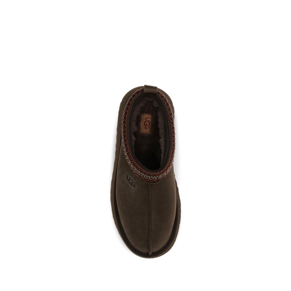 Mules Flat Shoes by UGG for women in eva polyester suede leather brown, natural & signature showcases a resplendent Women's EVA Polyester Suede Leather Mules Flat Shoes aesthetic with a and .