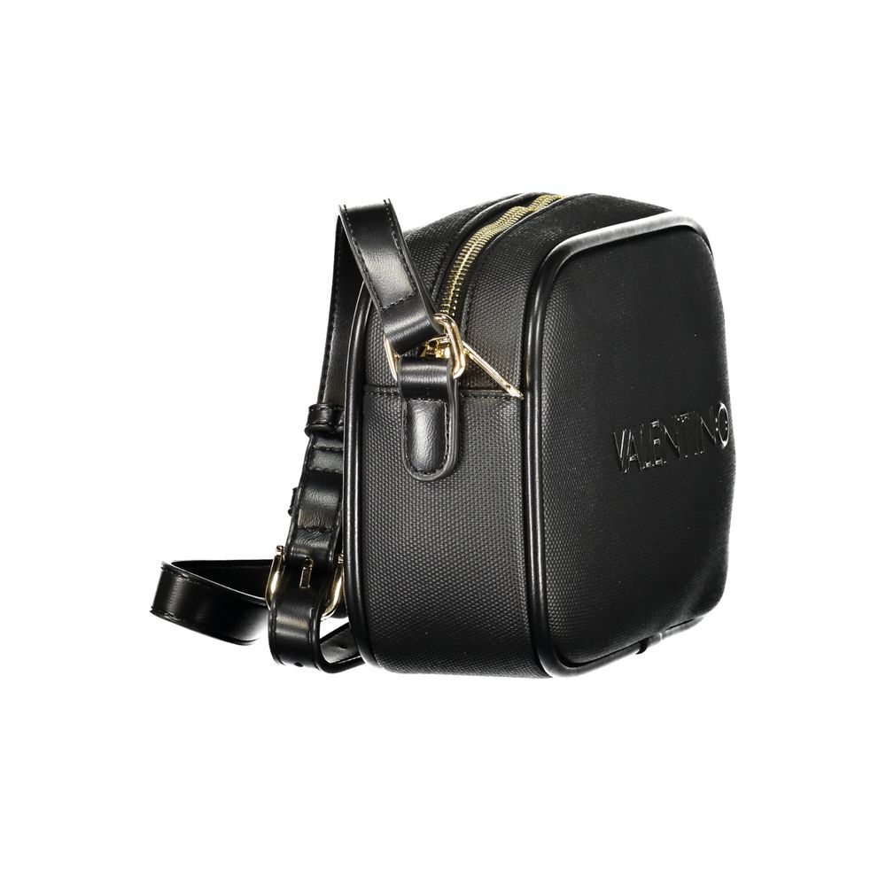 Mario Valentino Polyurethane Shoulder Handbag - Black