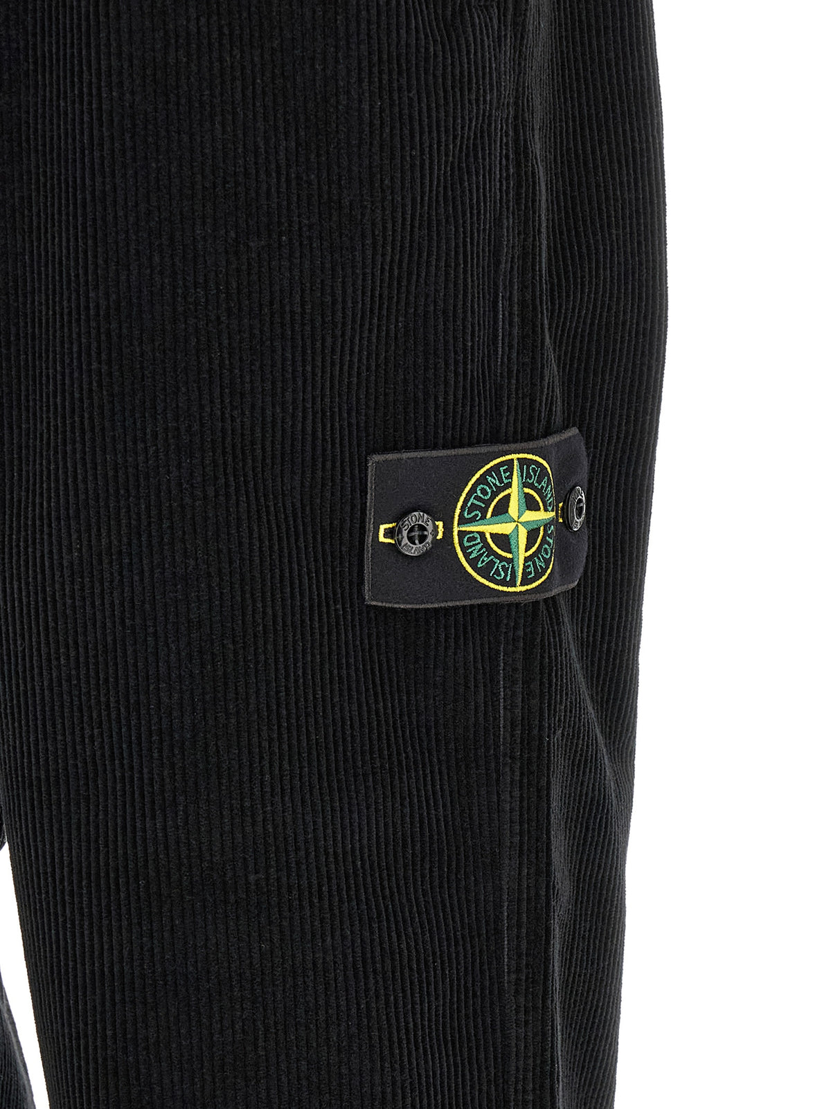 Stone Island Men's Organic Cotton Corduroy Trousers - Black
