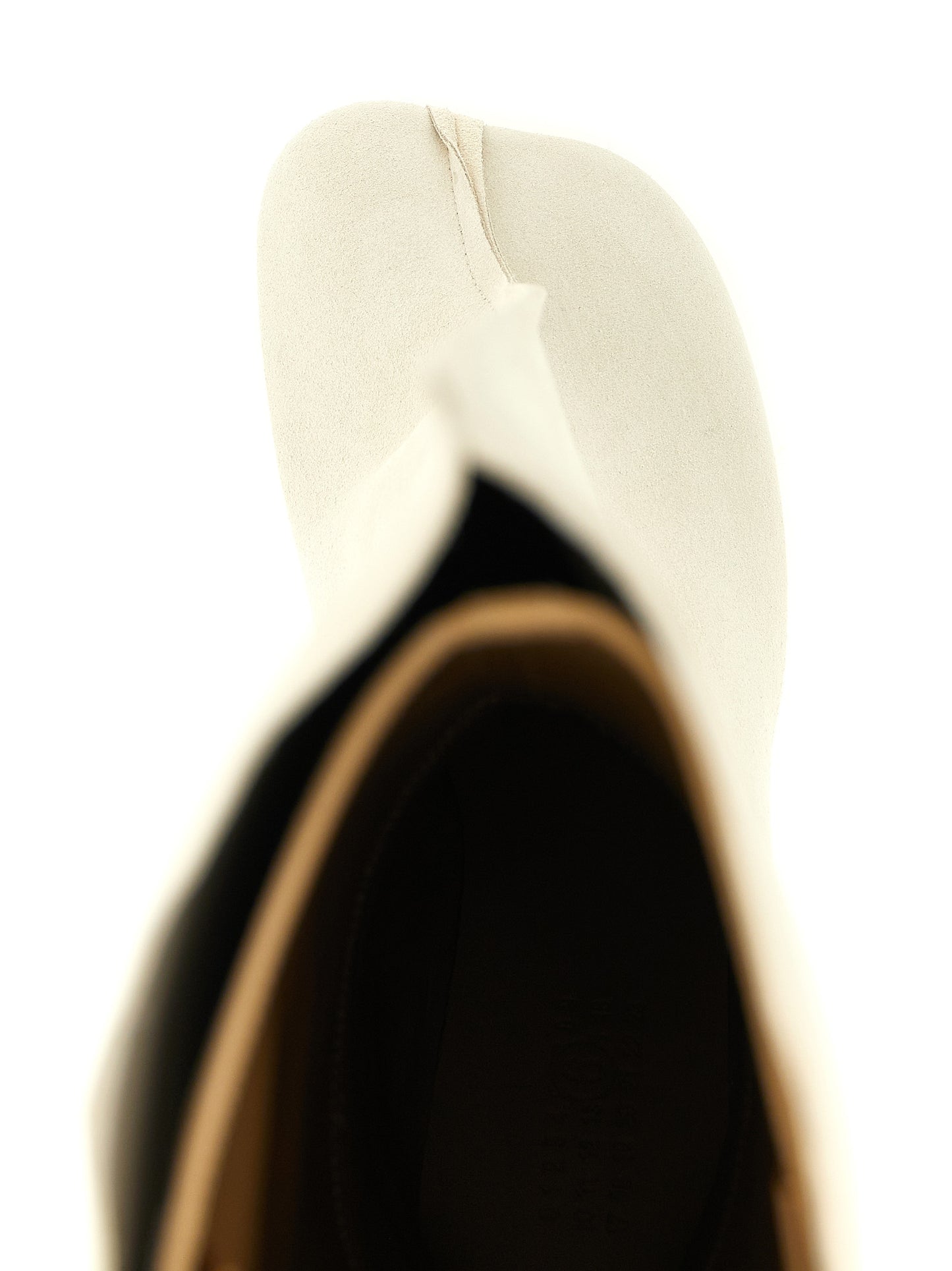MM6 Maison Margiela Women's Cowhide Leather Stiletto Over-The-Knee Boots - White Signature