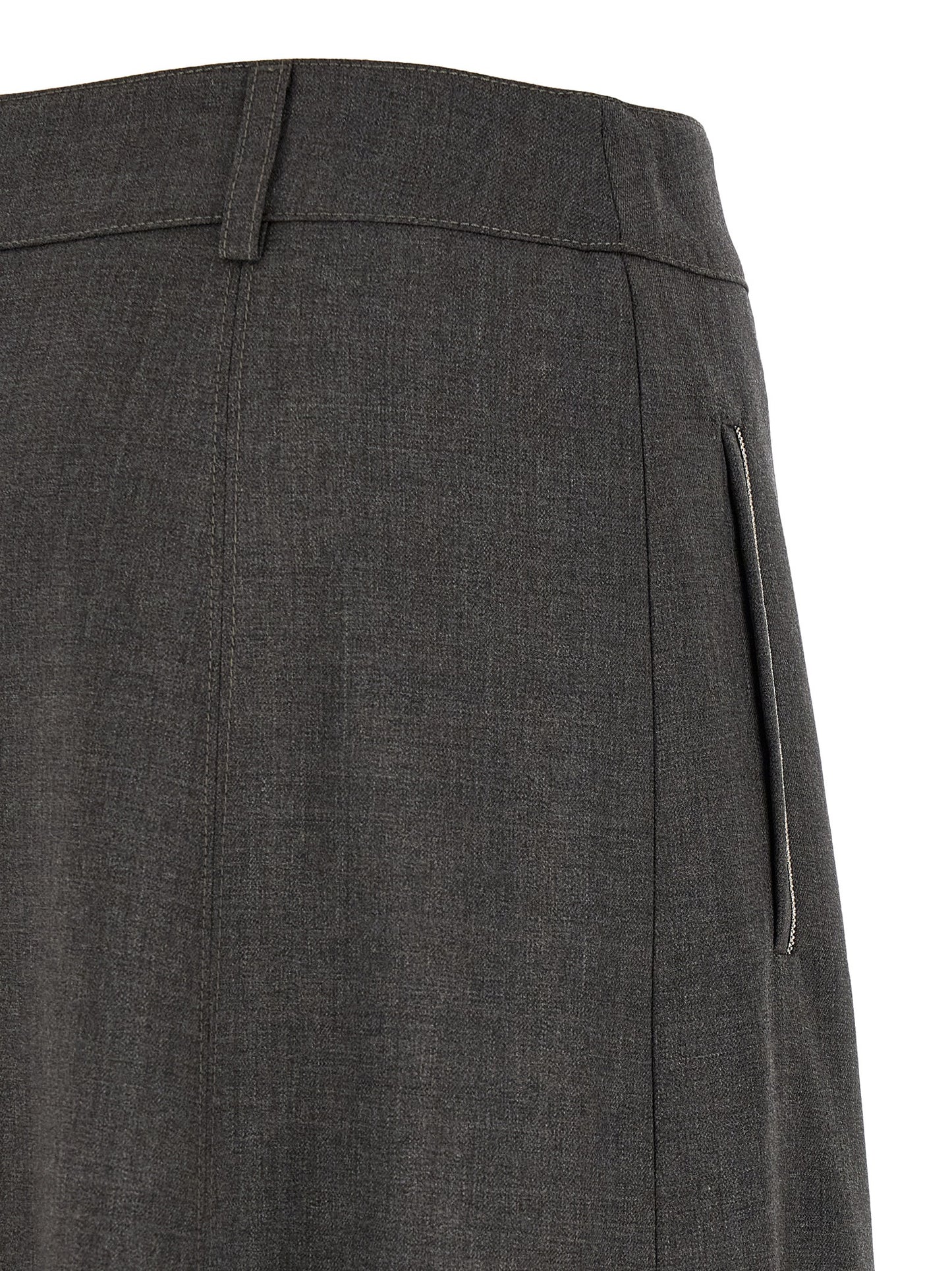 Skirt by Peserico for women in virgin wool gray features a sublime silhouette, showcasing the sublime design of the 9 To 5 Women's A Line Flared Virgin Wool Skirt in a sophisticated midi.