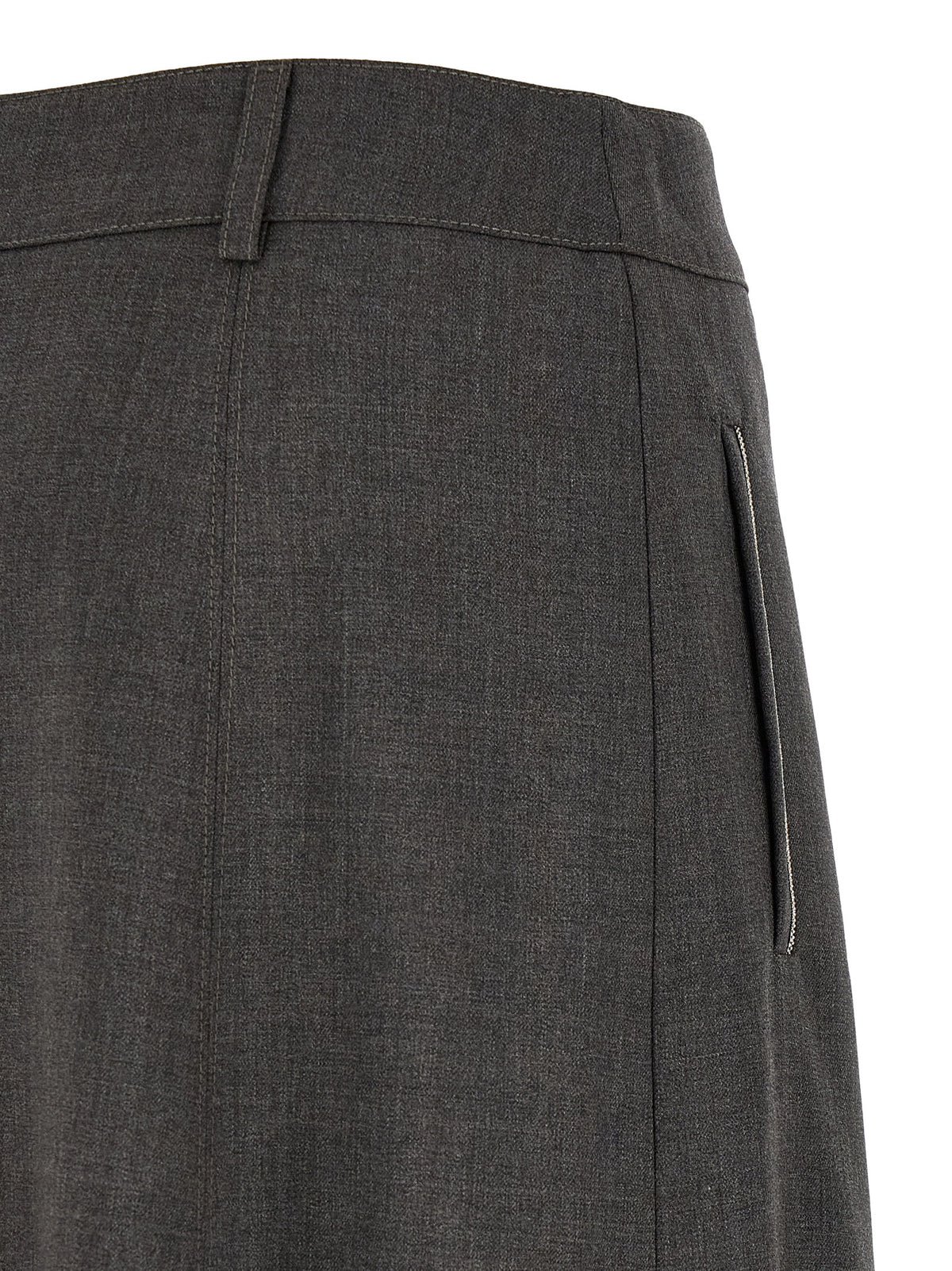 Peserico 9 To 5 Women's A Line Flared Virgin Wool Skirt - Gray