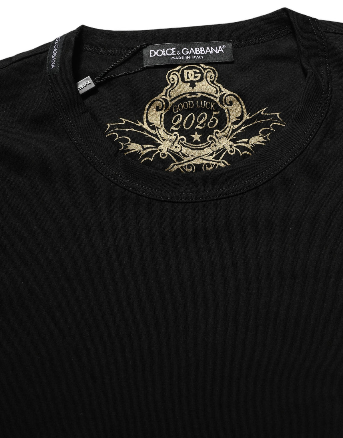 Dolce & Gabbana Women's Straight Short-Sleeve Crew Neck Cotton T-Shirt - Black