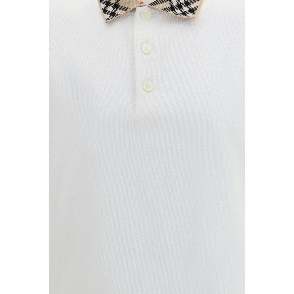 Polo Shirt by Burberry for men in cotton beige, sand, white, patterned & signature showcases a sharp silhouette, detailed with a refined and sharp for a sophisticated finish.