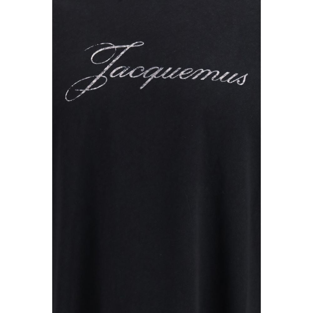 Activewear T-Shirt by Jacquemus for men in cotton & hemp black presents a kinetic silhouette, showcasing the kinetic and crew neckline alongside functional for a premium, athletic look.