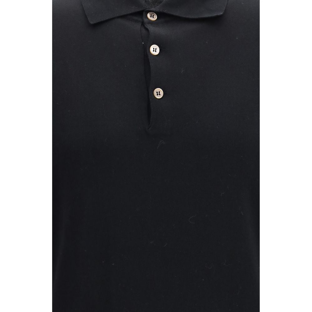Polo Shirt by Brunello Cucinelli for men in cotton black showcases a enviable silhouette, featuring a refined and for a enviable finish.