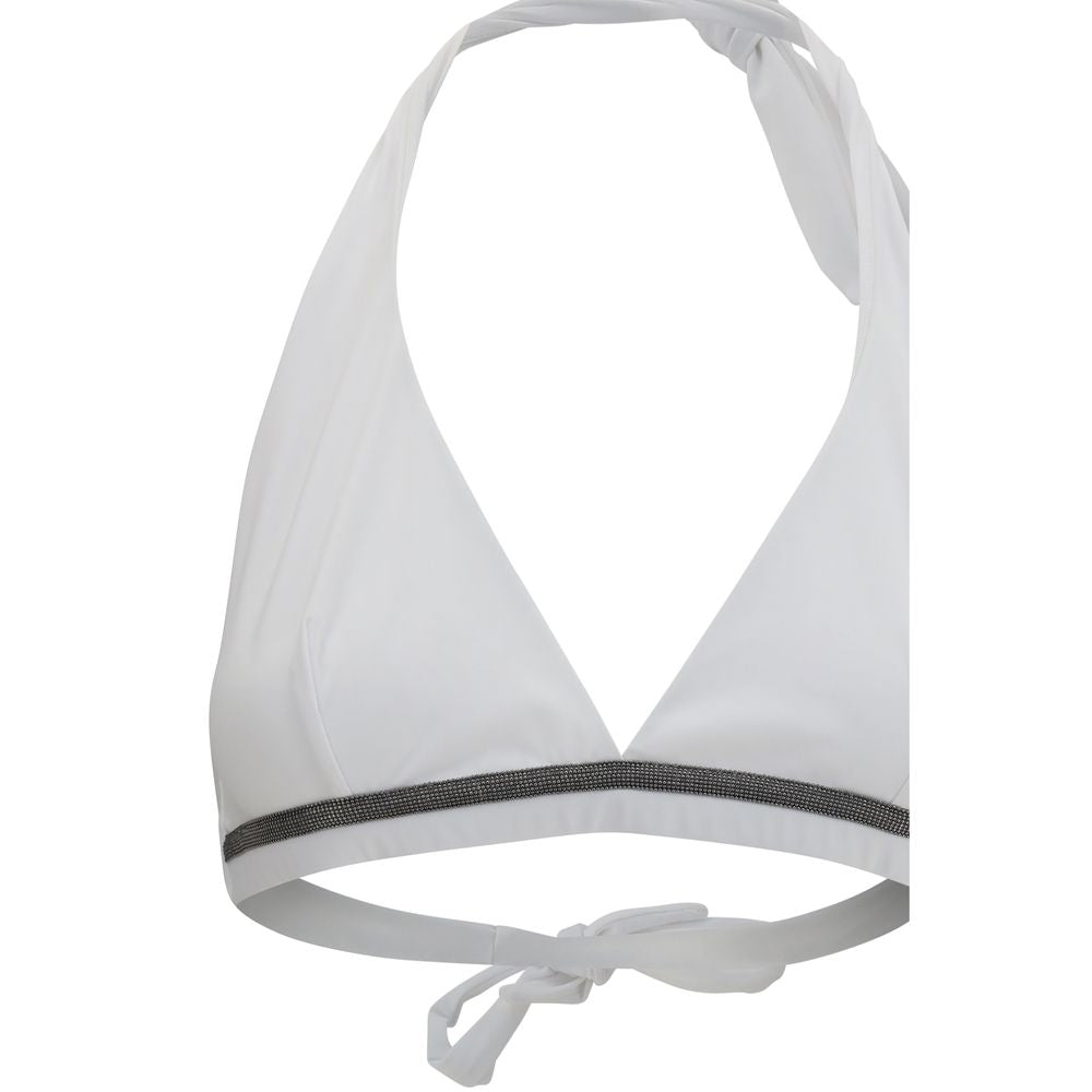 Bikini by Brunello Cucinelli for women in polyamide white presents a provocative silhouette, artfully capturing the essence of the provocative Women's Polyamide Bikini design for a sophisticated look.