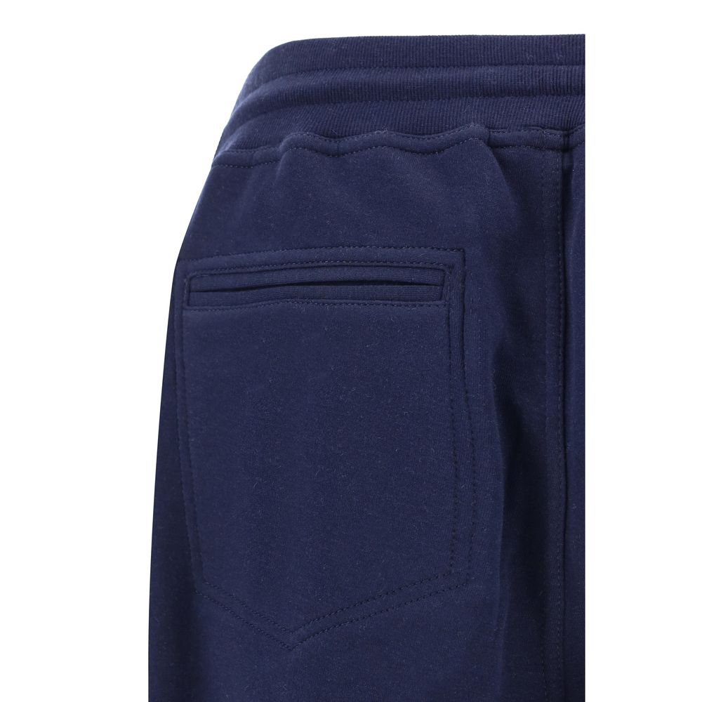 Jogger Sweatpants by Brunello Cucinelli for men in polyamide silk cotton & capra leather blue features an sporty regular-fit with a and long, showcasing sporty .
