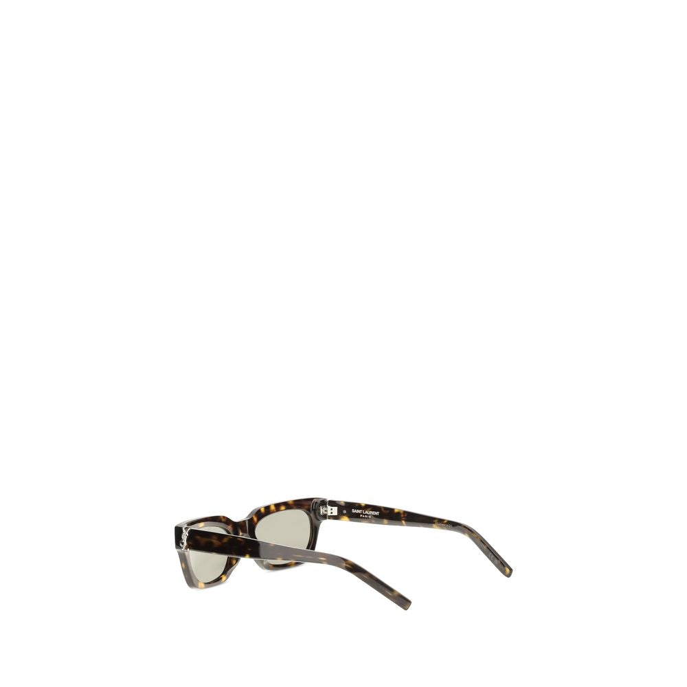 Sunglasses by Saint Laurent for women in virgin wool brown & signature showcases a ethereal silhouette, featuring brown coloured frame with for a ethereal finish.