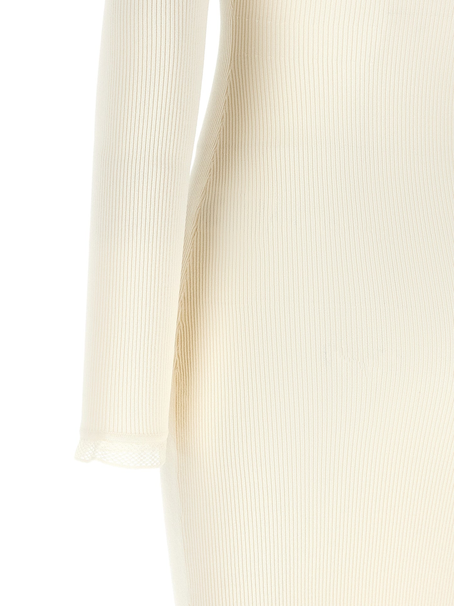 Dress by Elisabetta Franchi for women in polyamide & viscose gold & white features an sultry silhouette defined by a and , falling to an sultry midi for a sultry look.