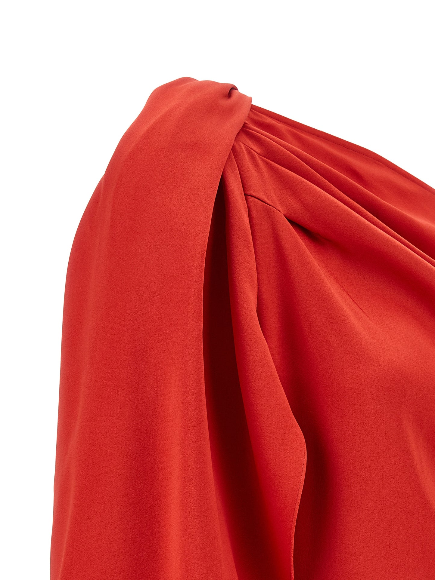 Dress by Stella McCartney for women in viscose acetate satin multicolor & red features an magnificent silhouette, artfully detailed with a magnificent and that flows into an magnificent short mini.