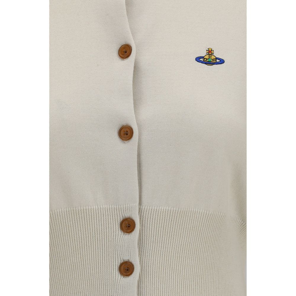 Cardigan by Vivienne Westwood for women in capra leather & cotton white features an crisp silhouette, showcasing a sophisticated and detail for a truly crisp finish.