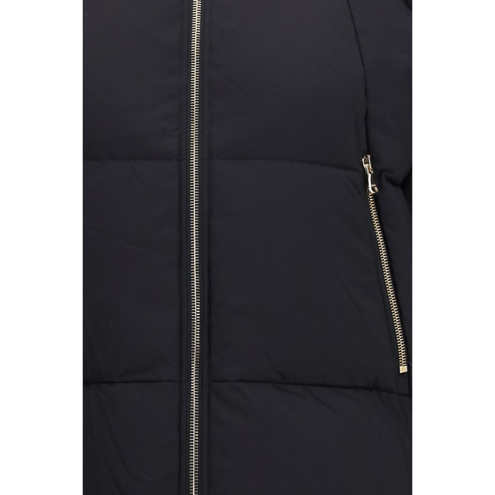 Hooded Puffer Jacket by Tatras for women in nylon & goose down black & signature features an contemporary silhouette, showcasing a sophisticated and contemporary pockets, hooded & insulated for a truly refined look.