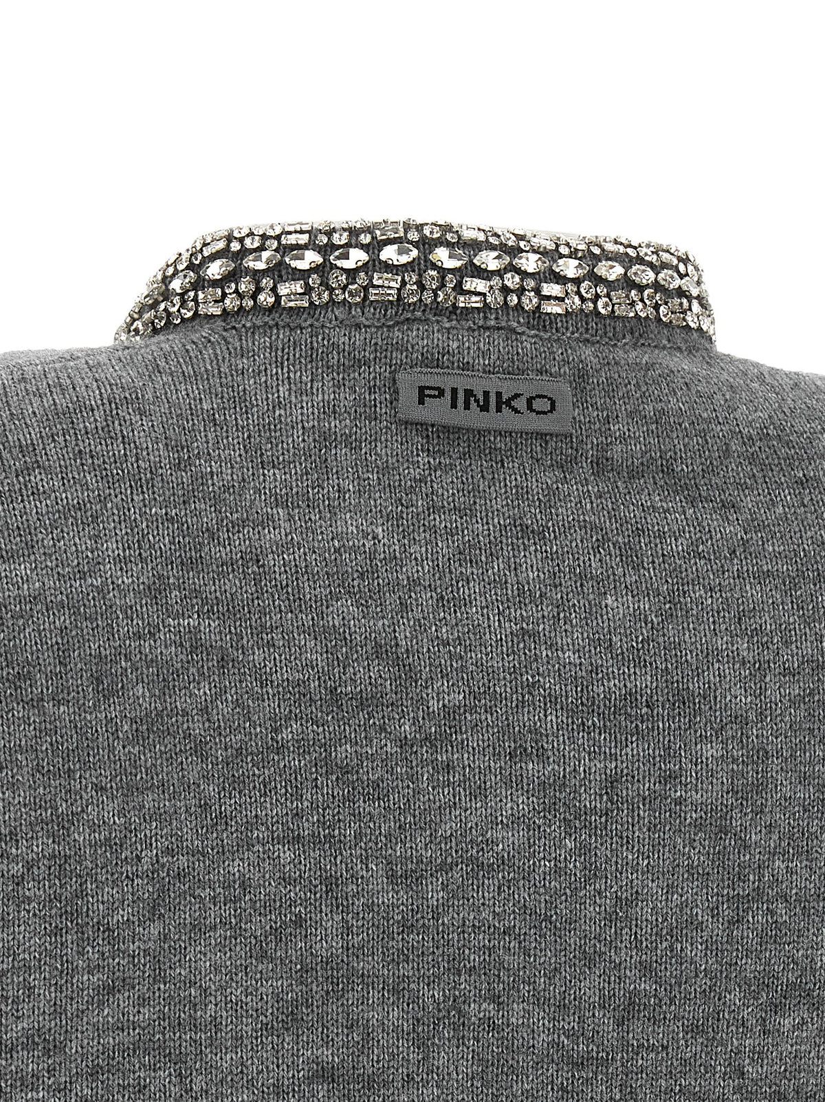 Cardigan by PINKO for women in alpaca wool gray & jacquard features a nuanced silhouette with a refined and nuanced detailing for a sophisticated look.
