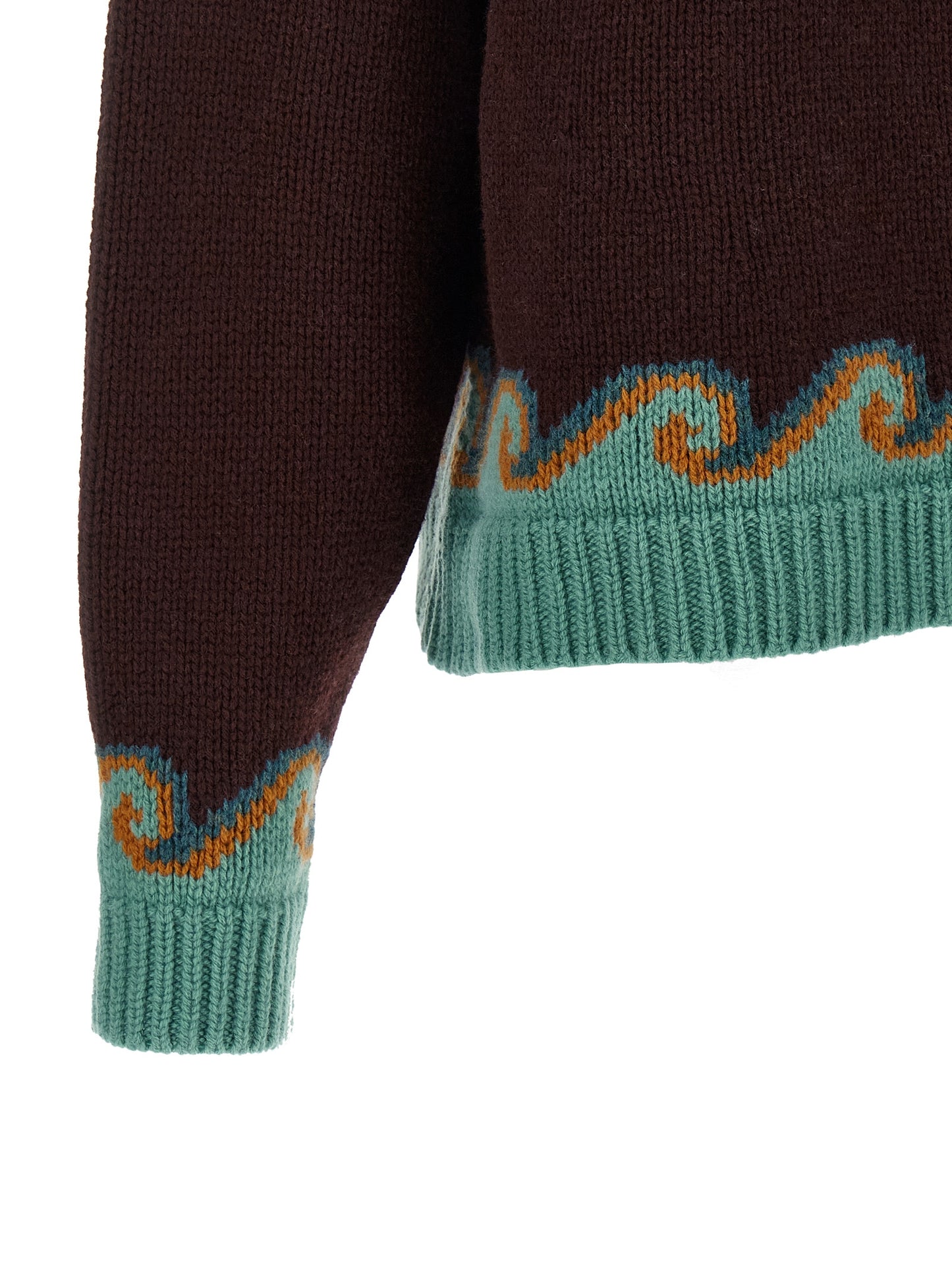 Cardigan by Alanui for women in virgin wool brown, patterned & jacquard features a nuanced silhouette with a refined and nuanced detailing for a sophisticated look.