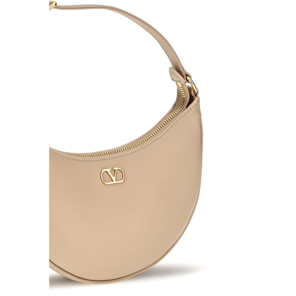 Mini Shoulder Hobo Bag by Valentino Garavani for women in bos taurus calfskin & lambskin leather beige & signature features a enviable silhouette, showcasing a secure zipper, ample cardholder, and enviable shoulder-strap, adjustable-strap & handle for a enviable finish.
