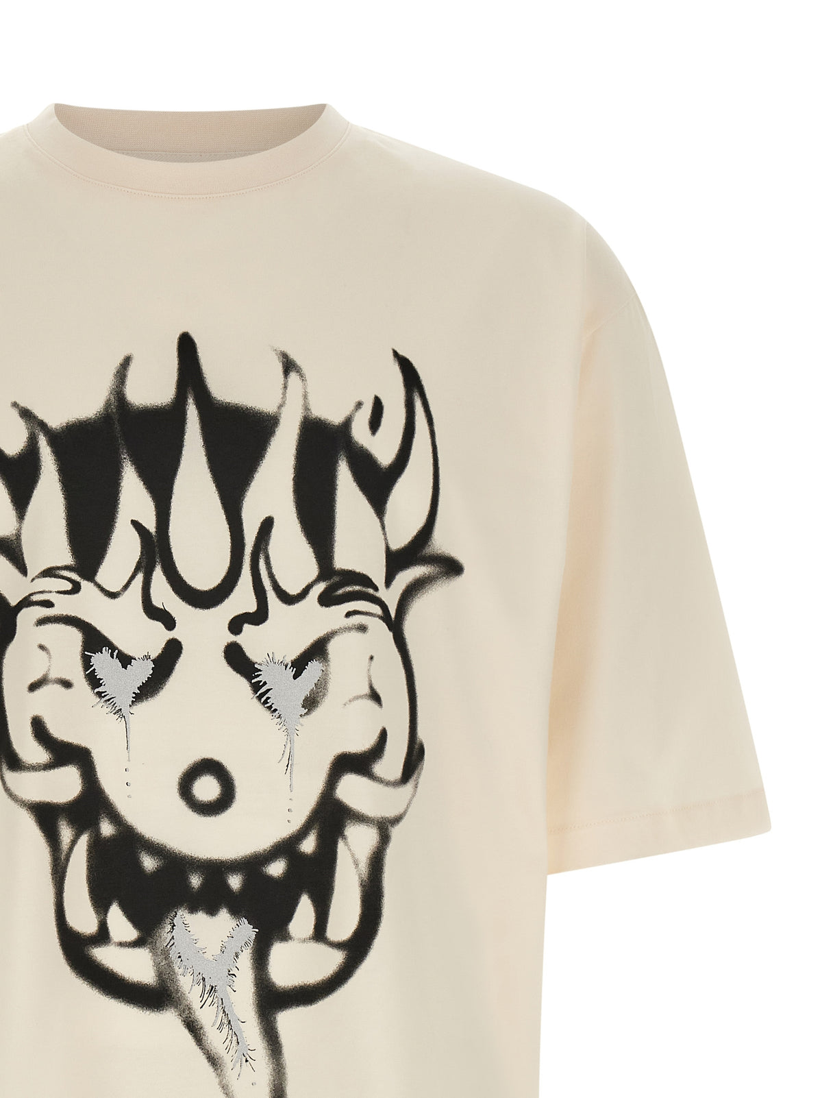 T-Shirt by Y-3 for men in cotton white, signature & print features a plush silhouette, showcasing a sophisticated and for a truly plush finish.