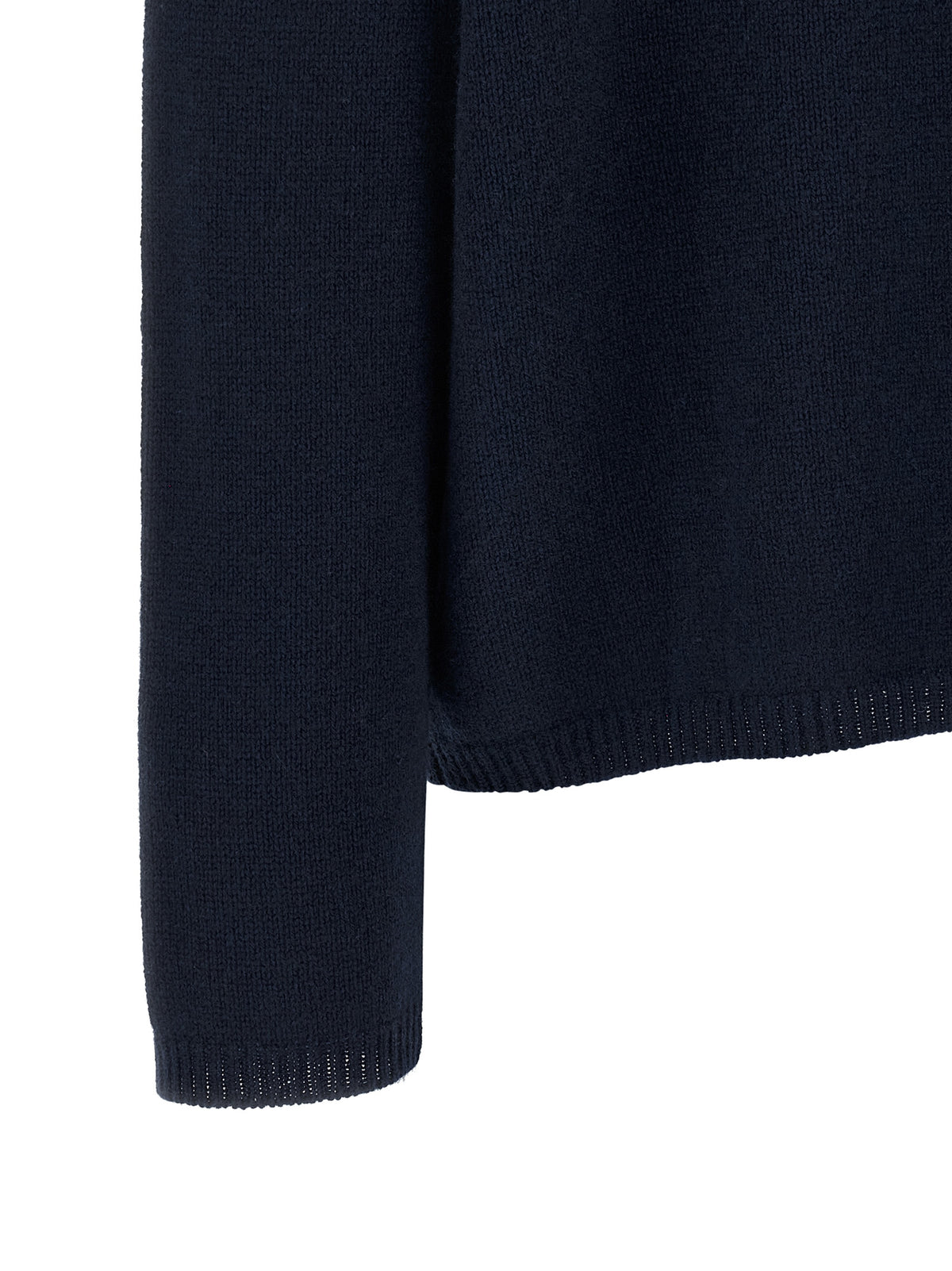 Cardigan by BE YOU for women in cashmere natural & navy features a nuanced silhouette with a refined and nuanced detailing for a sophisticated look.