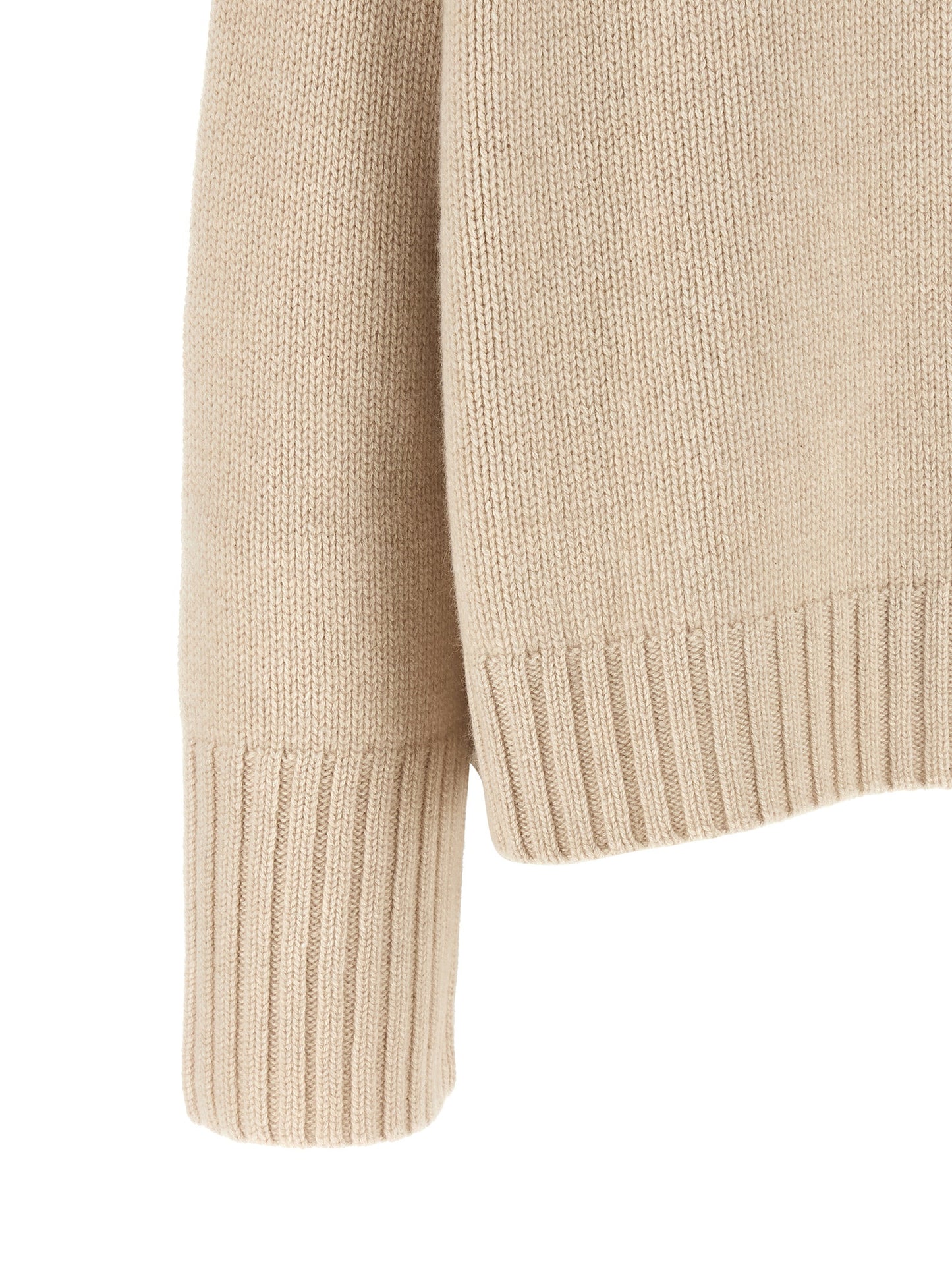 BE YOU Women's Relaxed Fit Turtleneck Cashmere Cardigan - Beige Camel Patterned