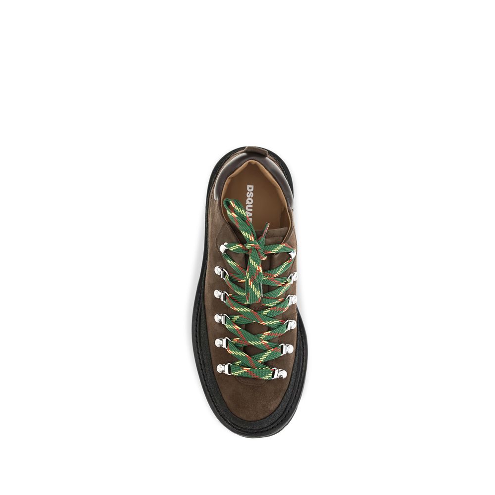 Lace-Up Boots by Dsquared² for men in bos taurus calf suede leather brown features an avant-garde Men's Bos Taurus Calf Suede Leather Lace-Up Boots silhouette, defined by a sophisticated and a avant-garde .